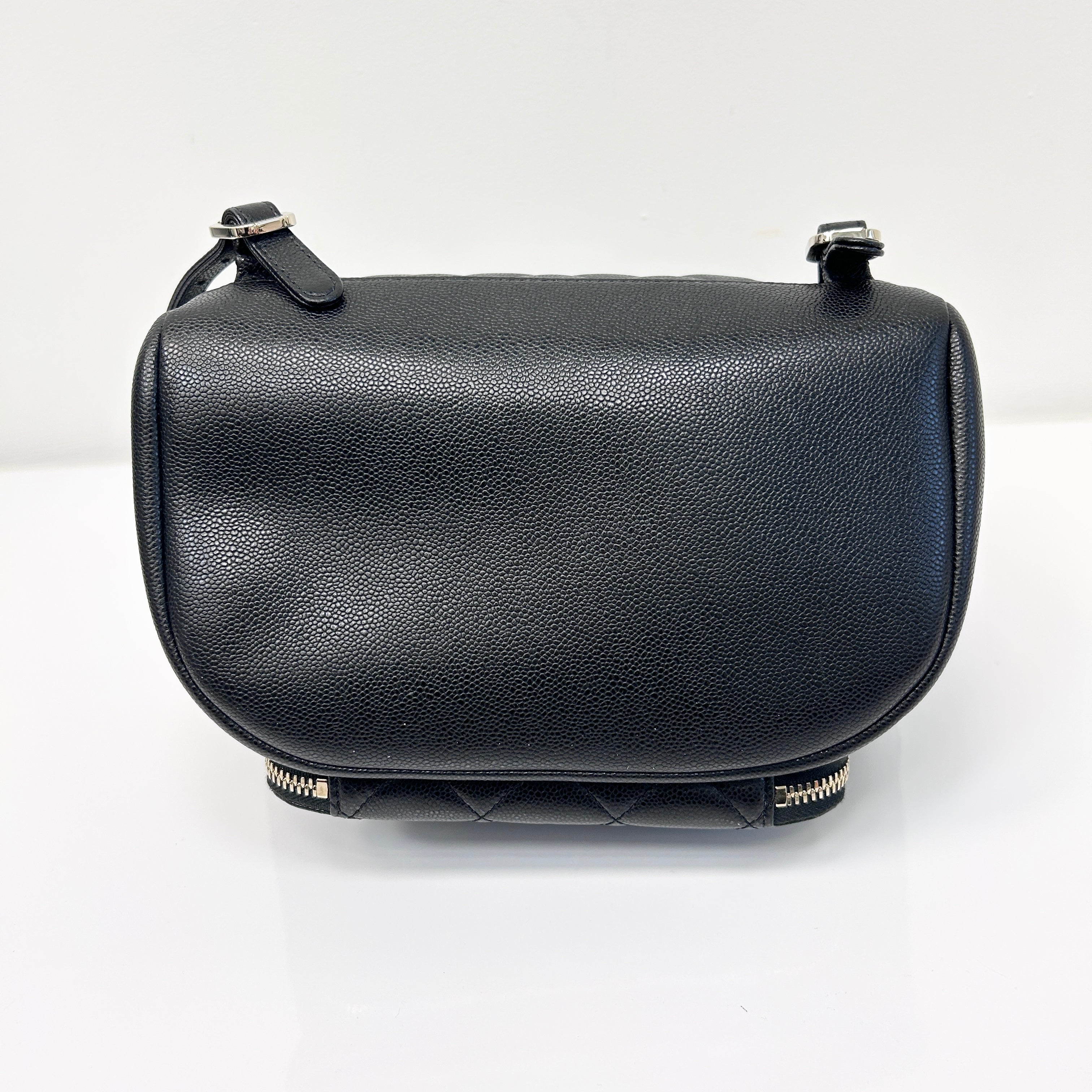 Black Quilted Caviar Leather Business Affinity Backpack Bag w/GHW
