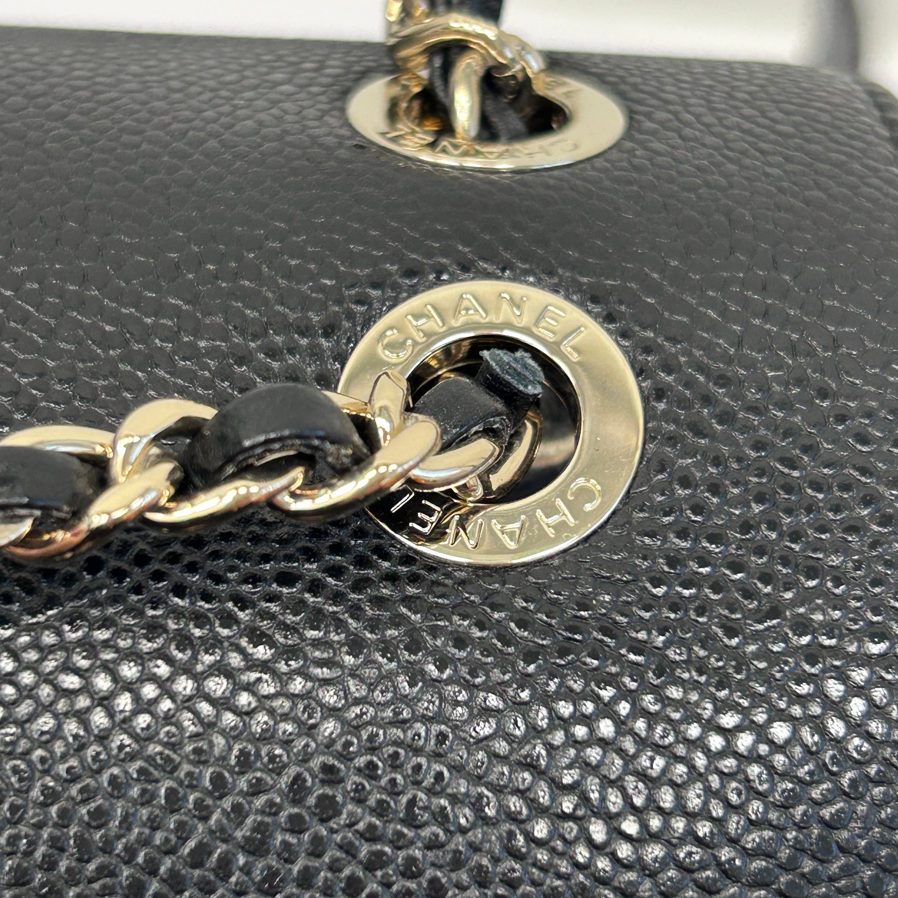 Black Quilted Caviar Leather Business Affinity Backpack Bag w/GHW