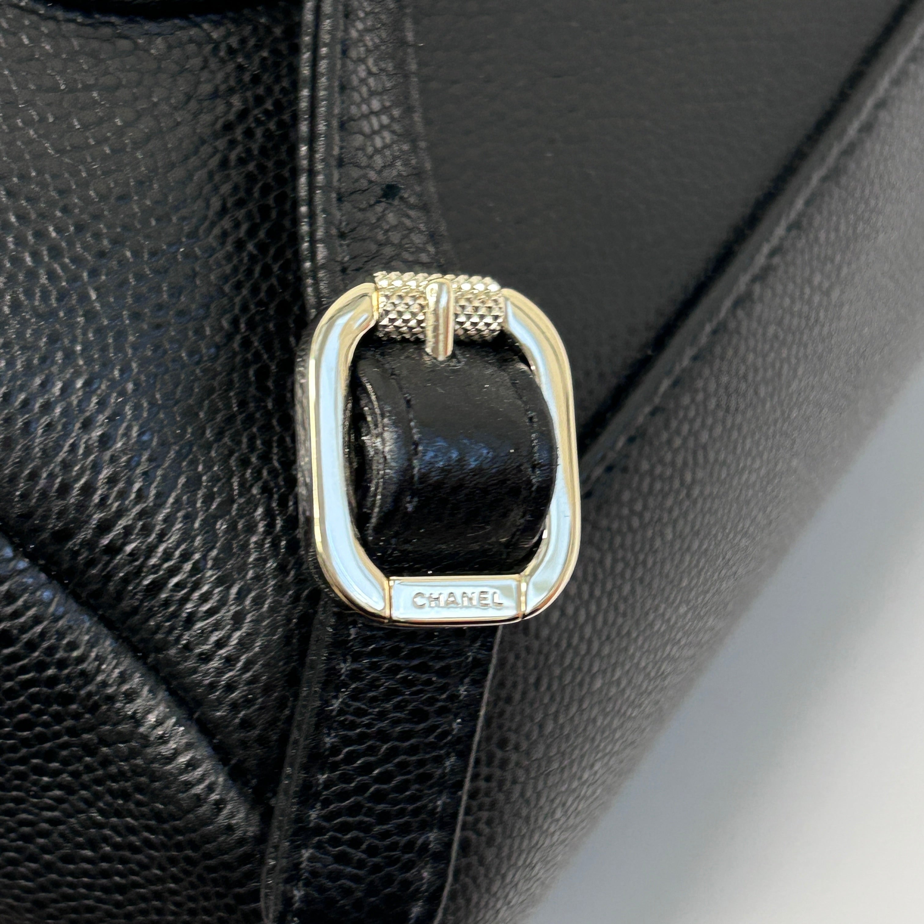 Black Quilted Caviar Leather Business Affinity Backpack Bag w/GHW