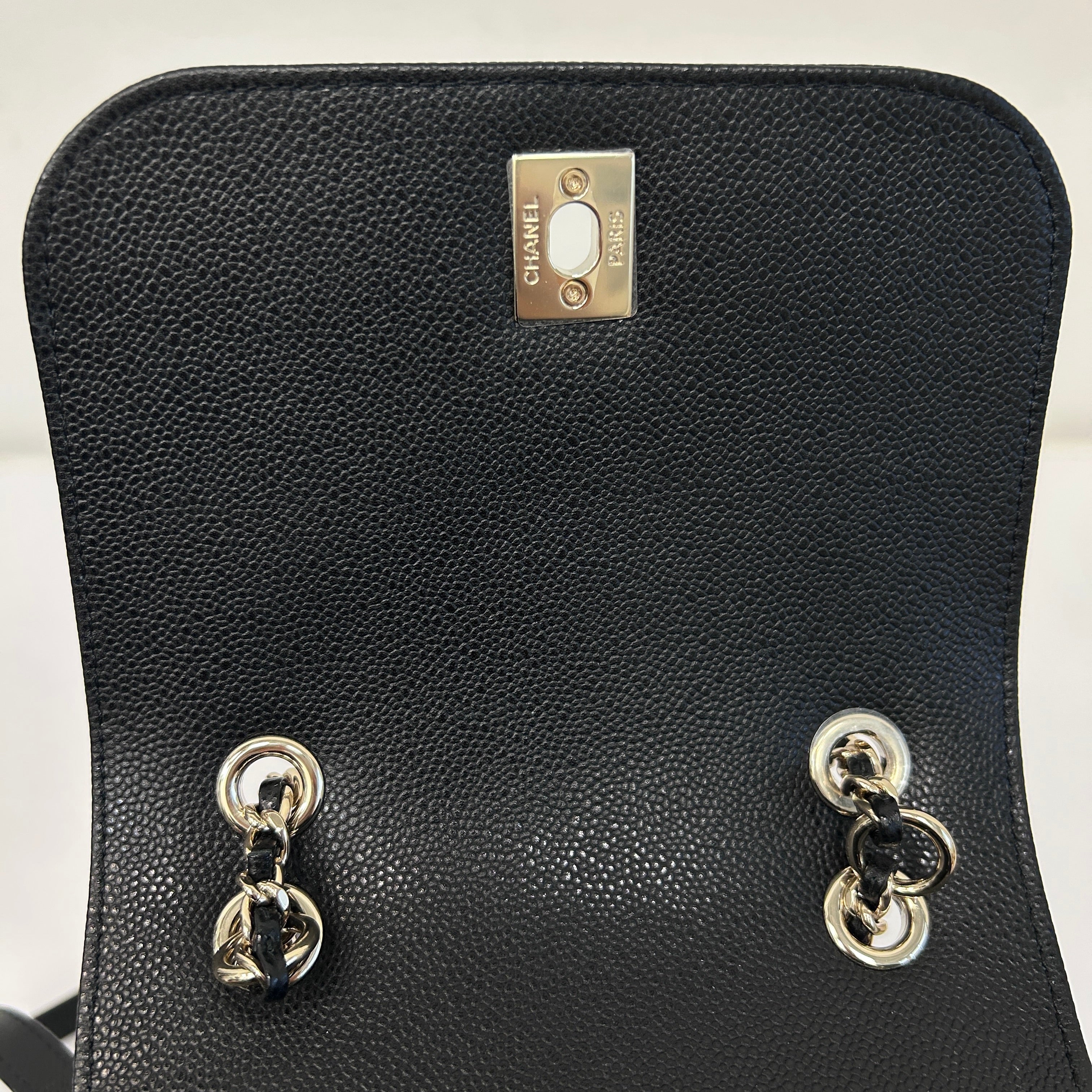 Black Quilted Caviar Leather Business Affinity Backpack Bag w/GHW