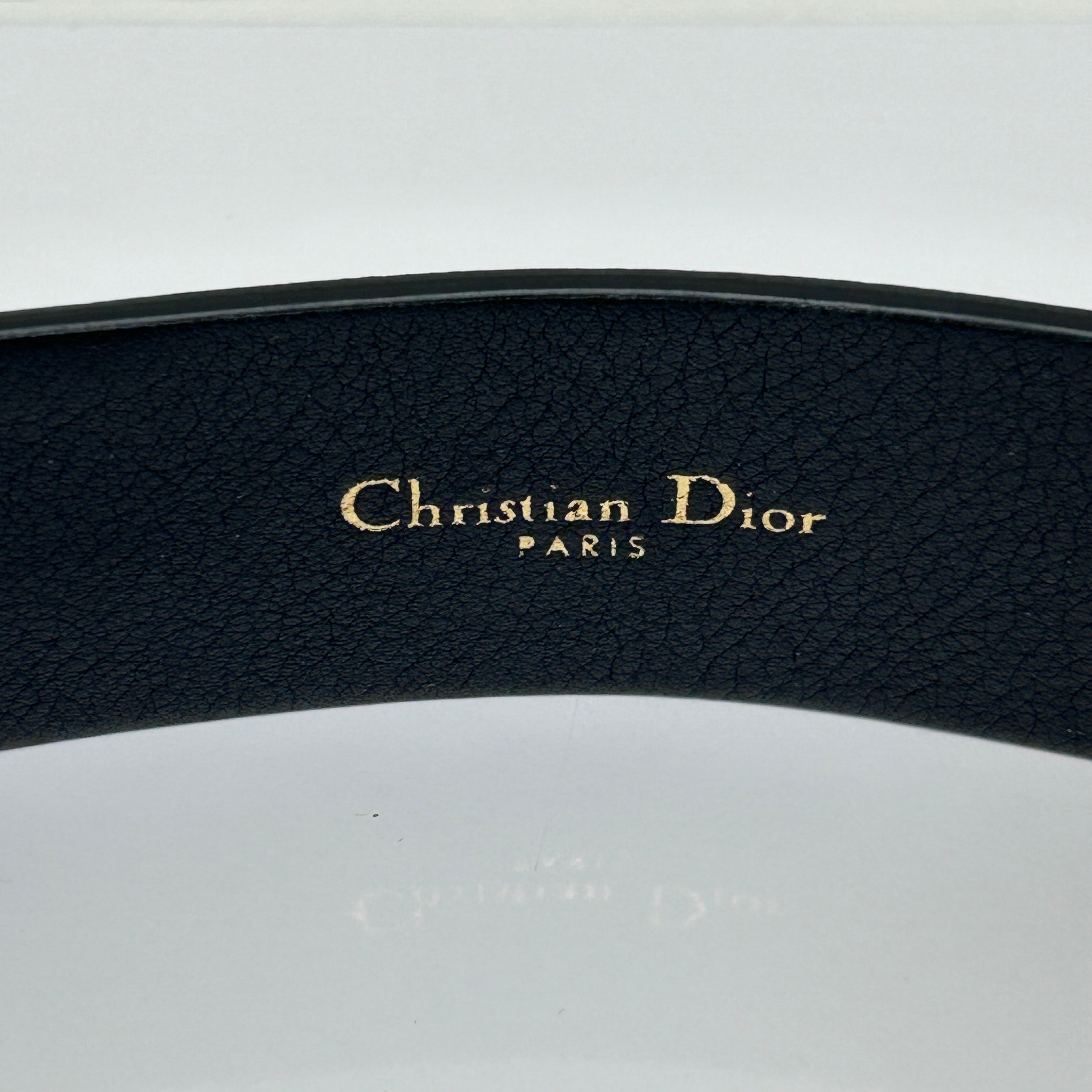 Black Leather D Buckle Waist Belt