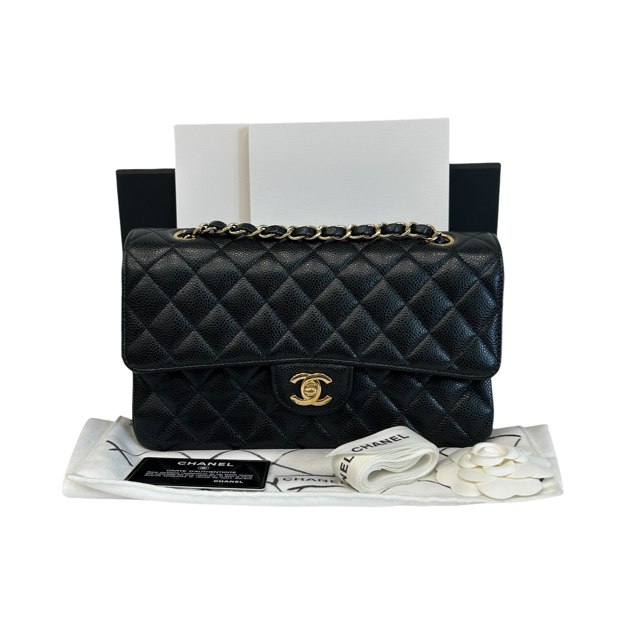 Black Caviar Medium Classic Double Flap w/GHW
