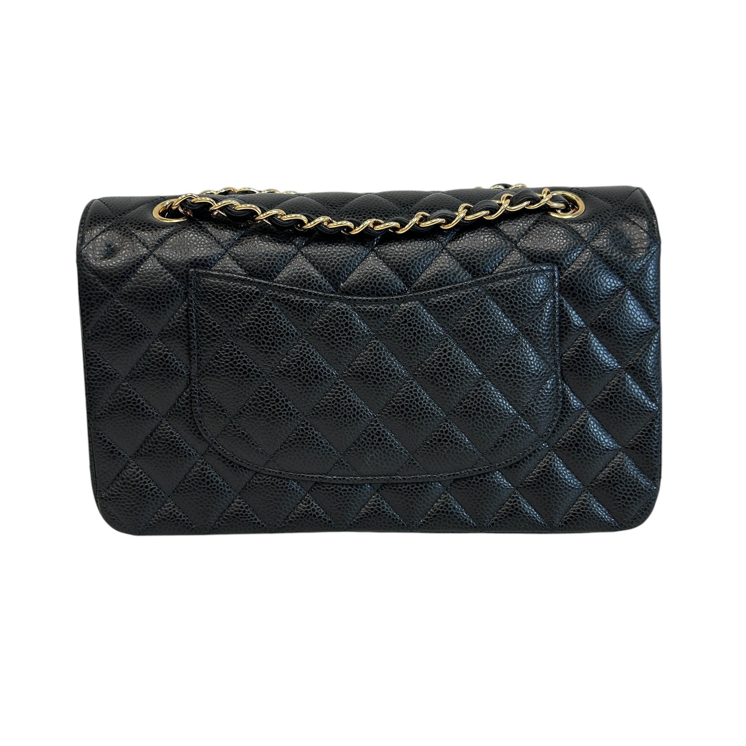 Black Caviar Medium Classic Double Flap w/GHW