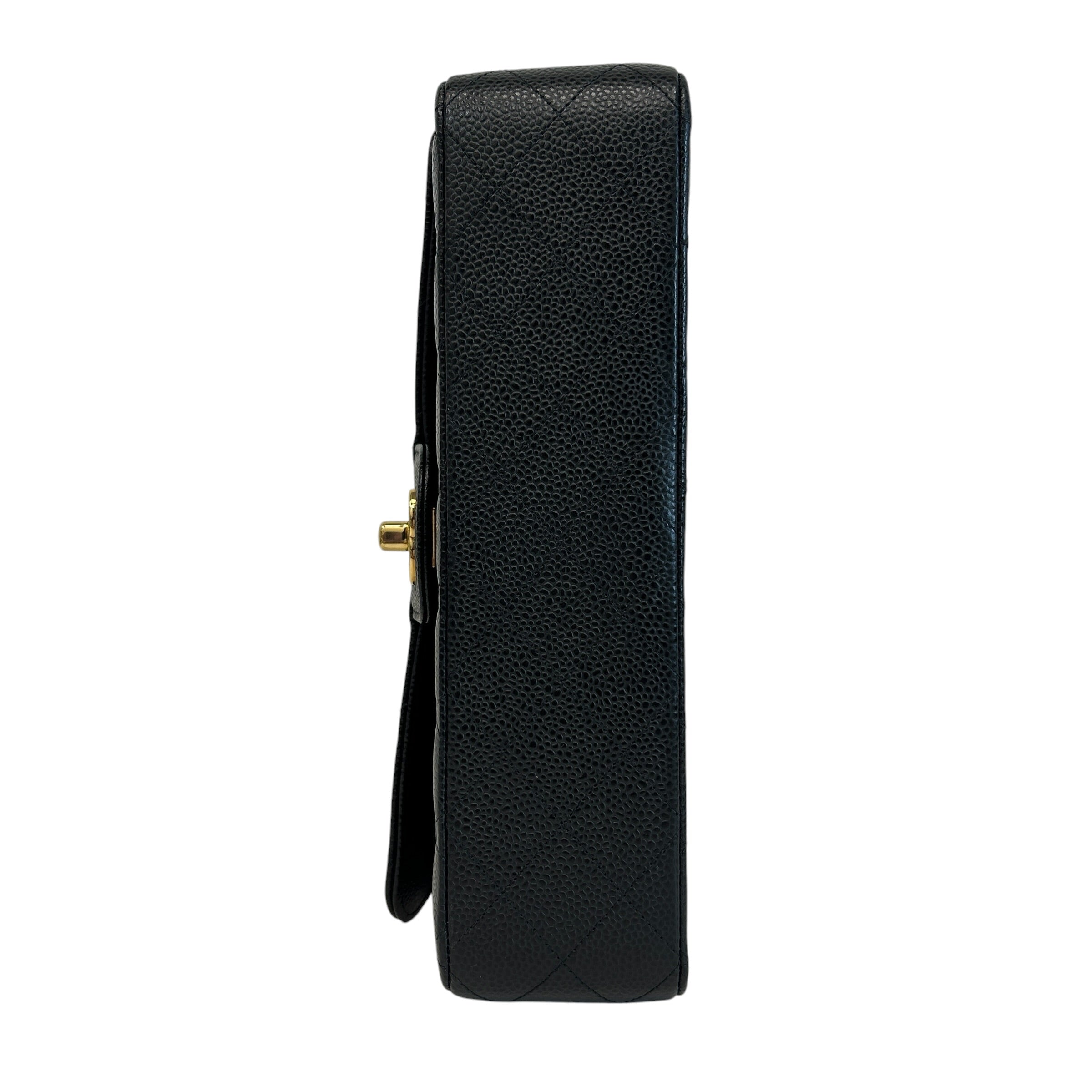 Black Caviar Medium Classic Double Flap w/GHW