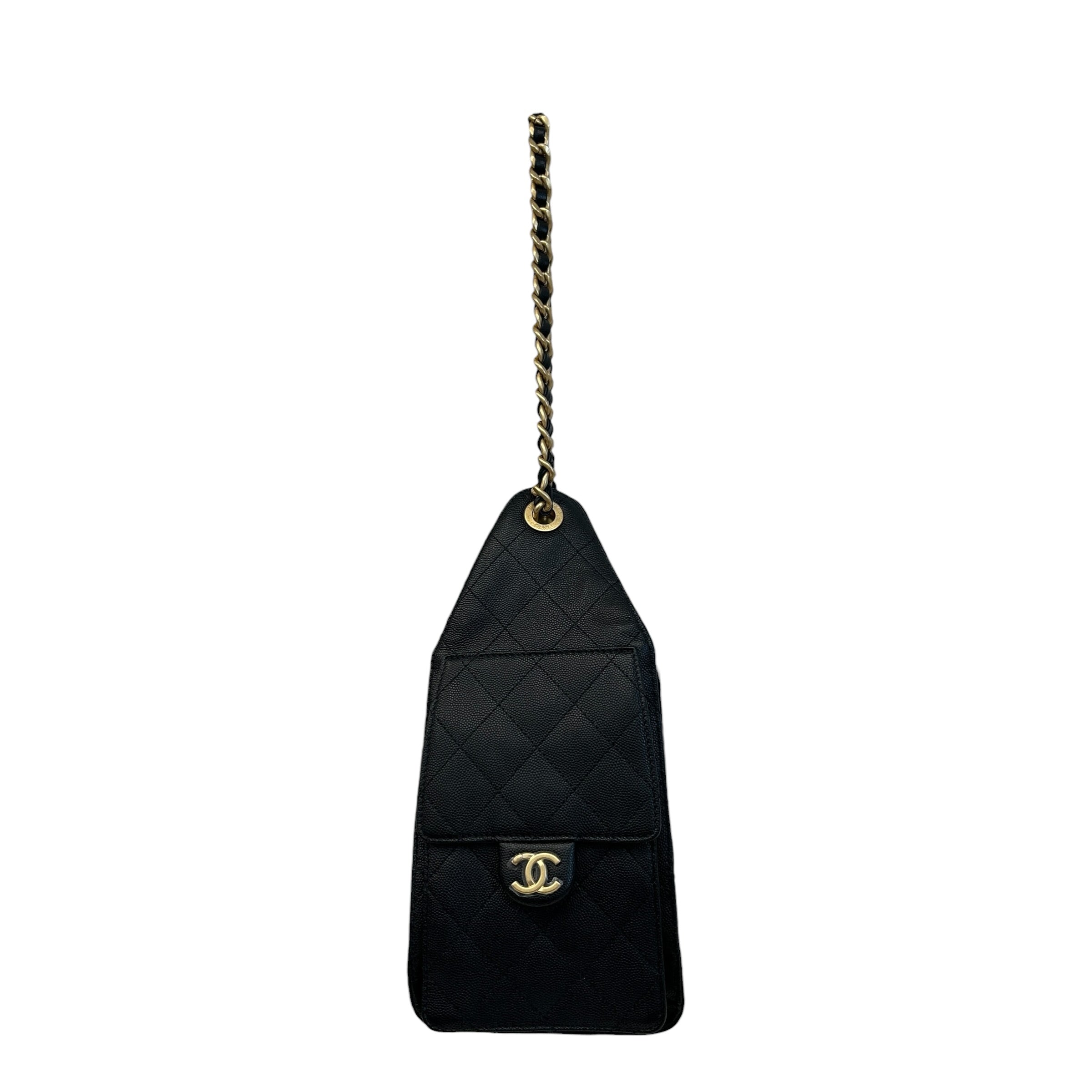 Black Quilted Caviar Leather Small 25 Bag w/GHW