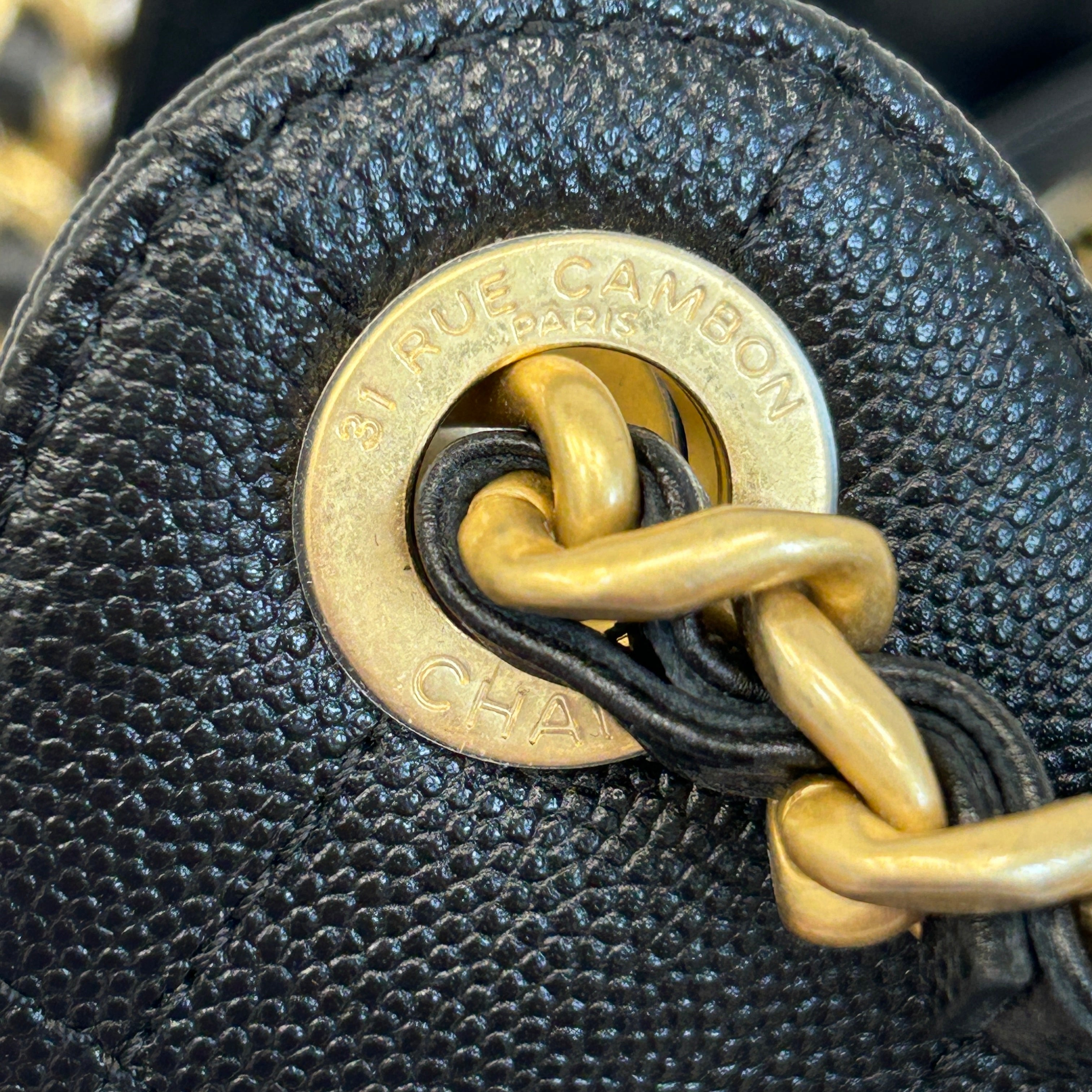 Black Quilted Caviar Leather Small 25 Bag w/GHW
