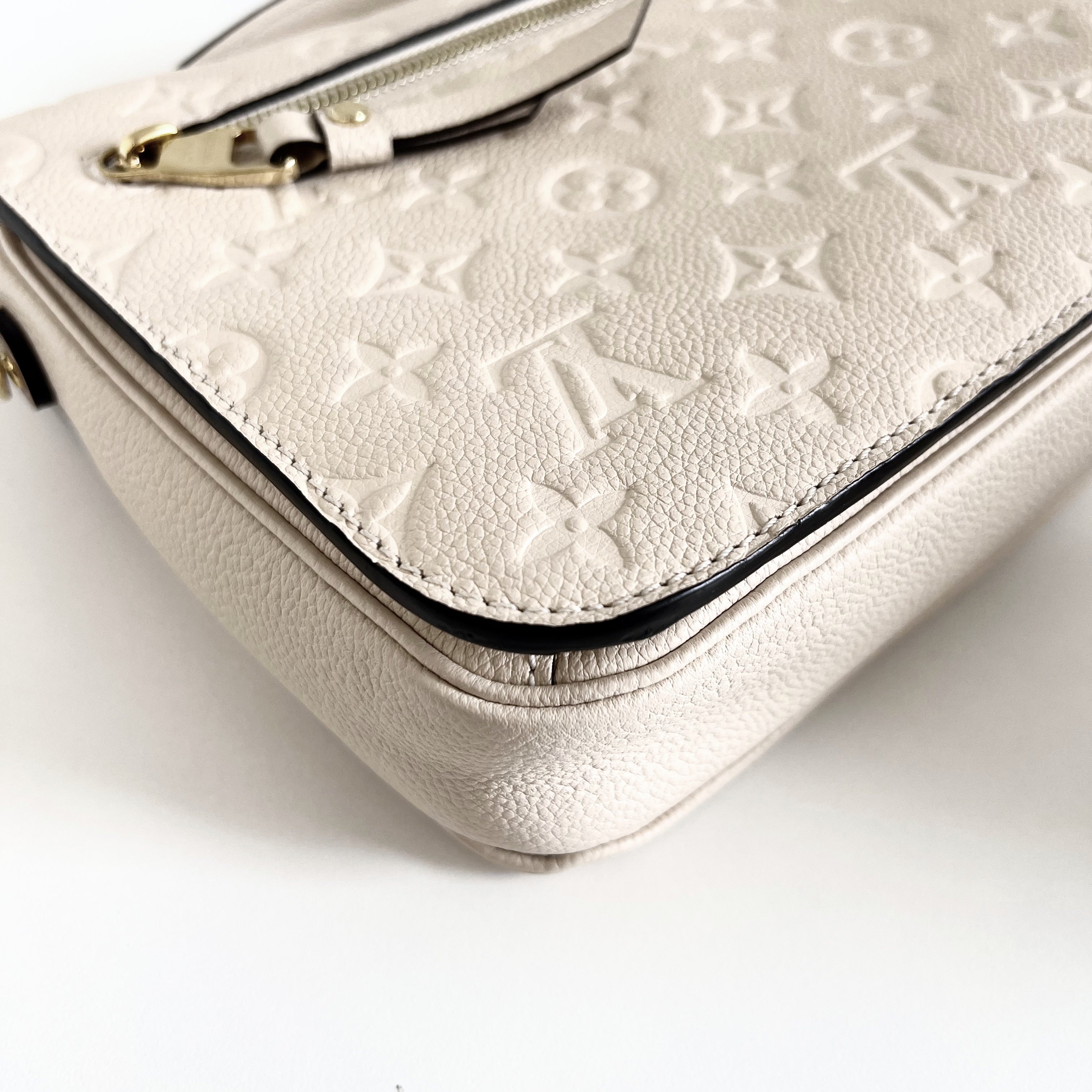 Crème Monogram Empreinte Leather Pochette Metis w/GHW