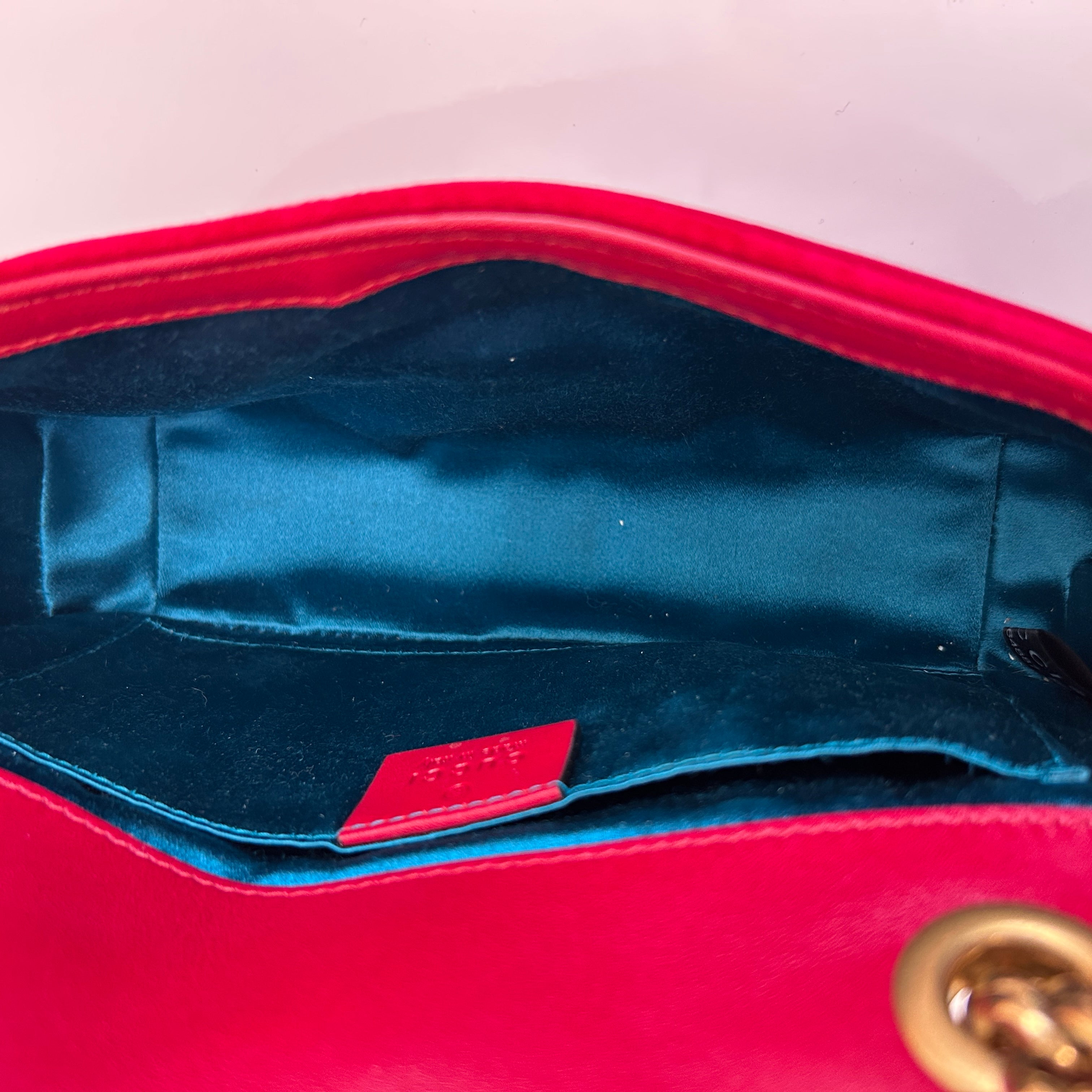 Red Velvet Matelasse Medium GG Marmont Bag w/GHW