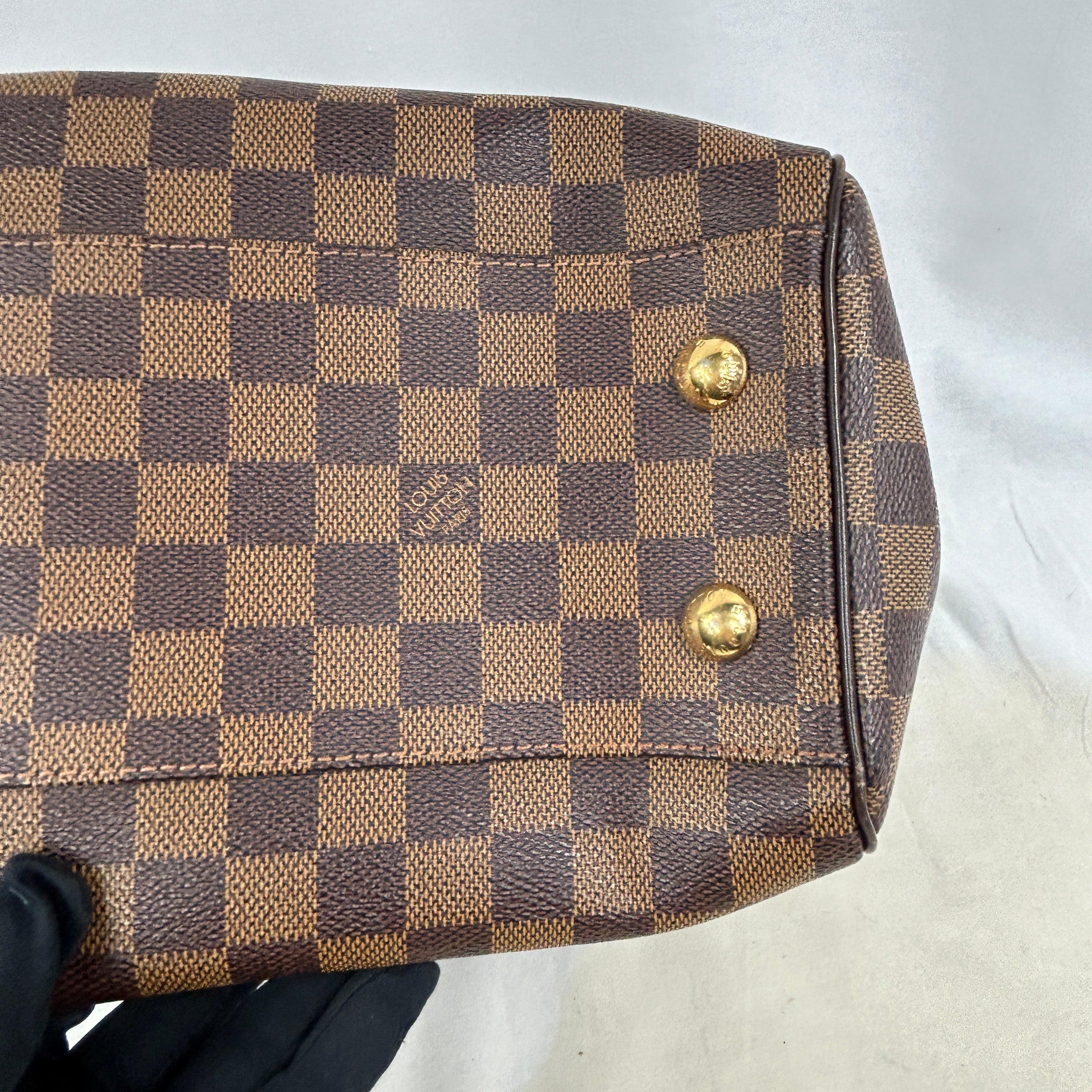 Damier Ebene Coated Canvas Trevi PM Bag w/GHW