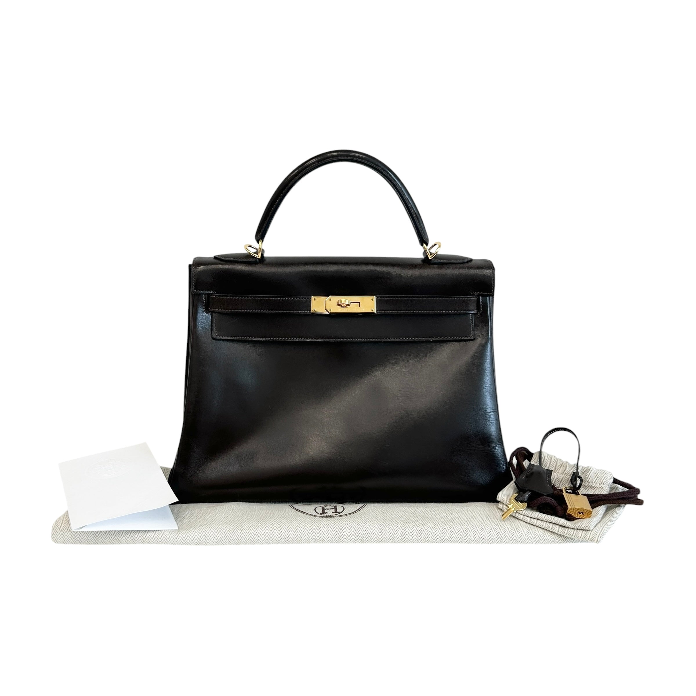 Vintage Kelly 32 Box Calf Leather Retourné w/LGHW