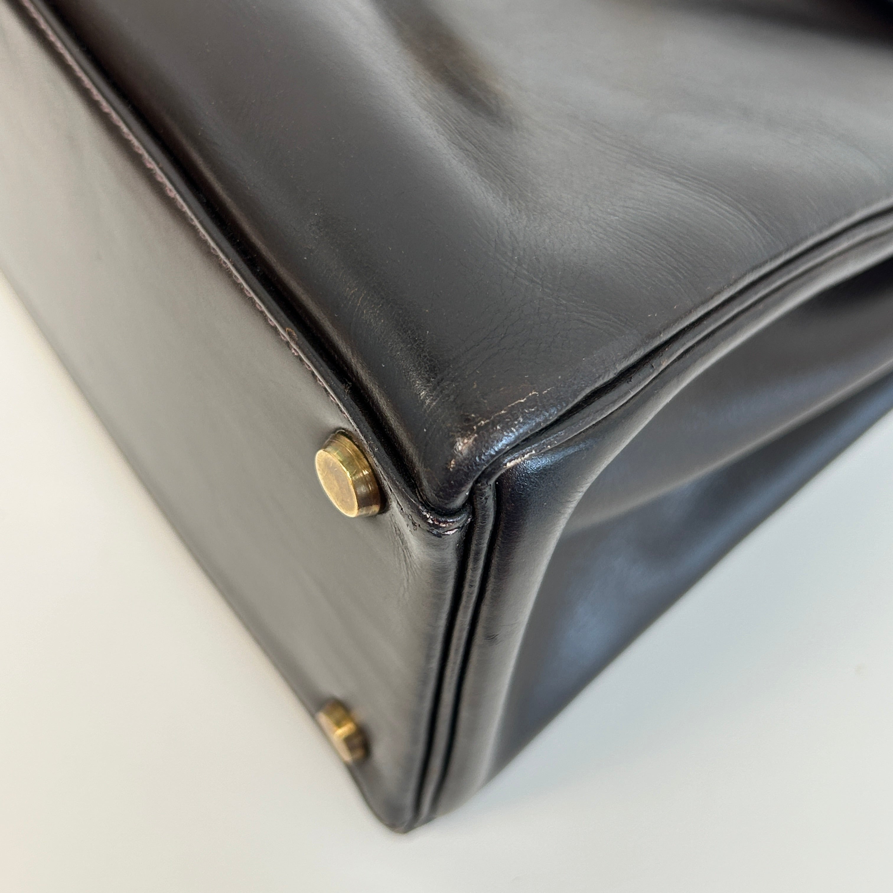 Vintage Kelly 32 Box Calf Leather Retourné w/LGHW