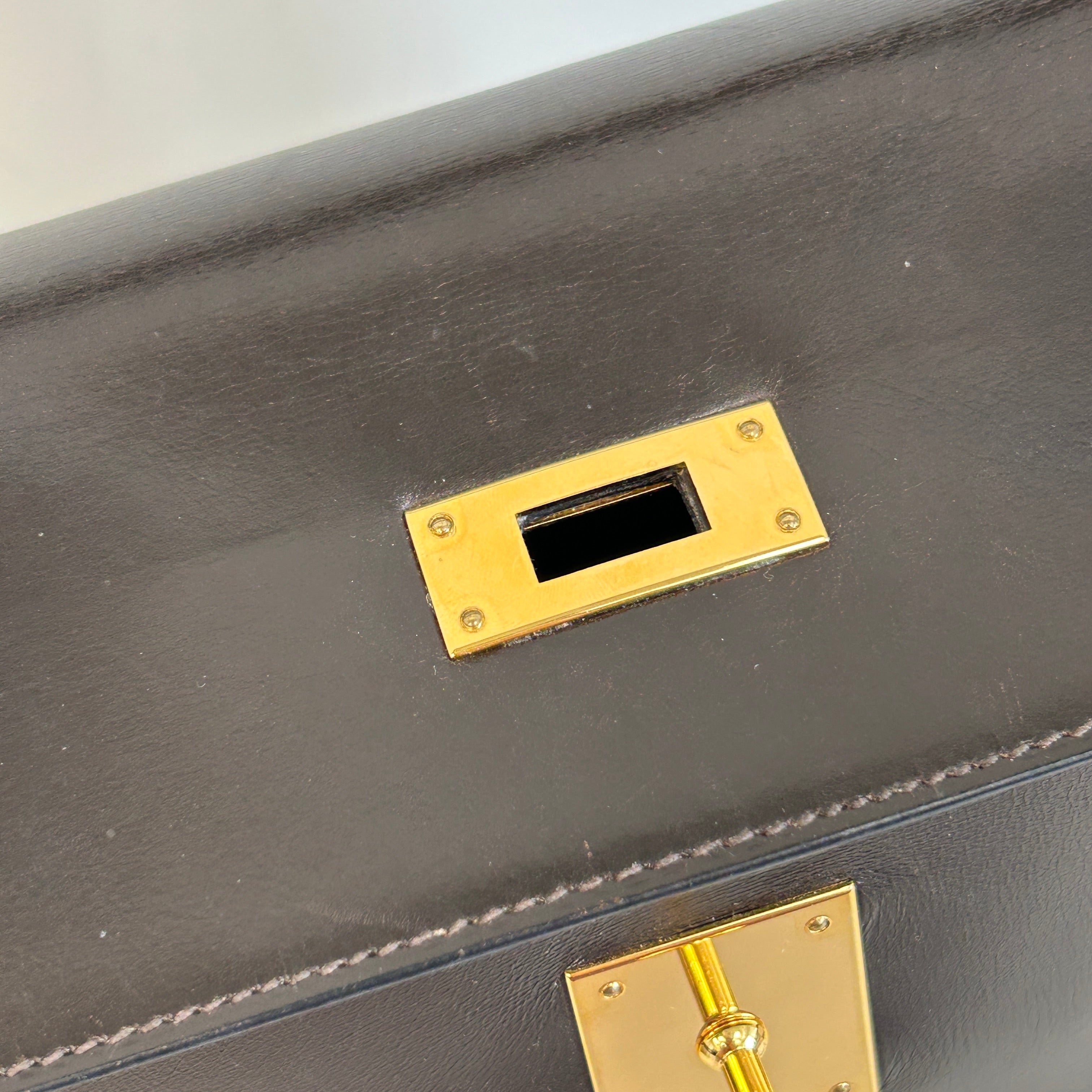 Vintage Kelly 32 Box Calf Leather Retourné w/LGHW