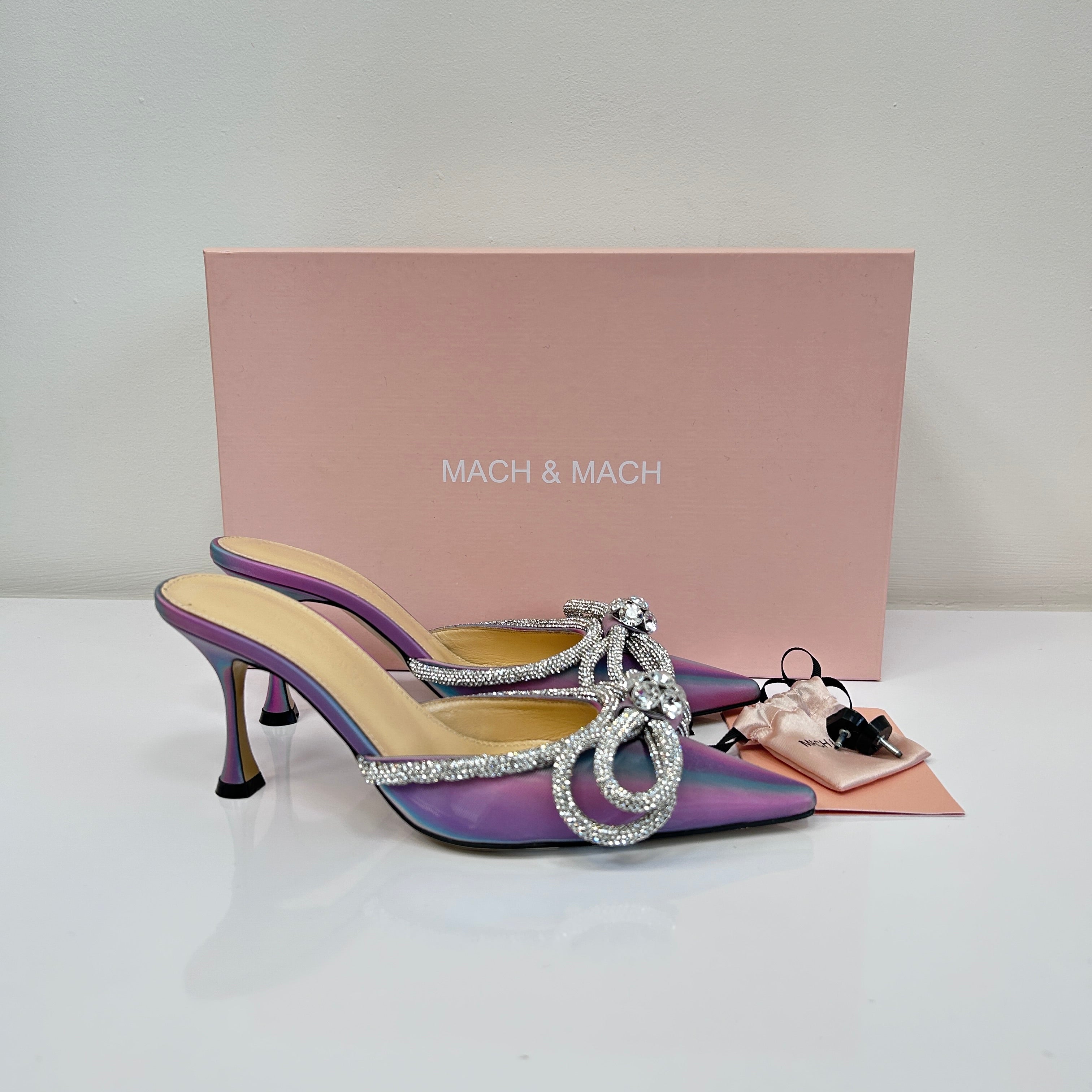 LED Pink Double Bow Mules 85MM
