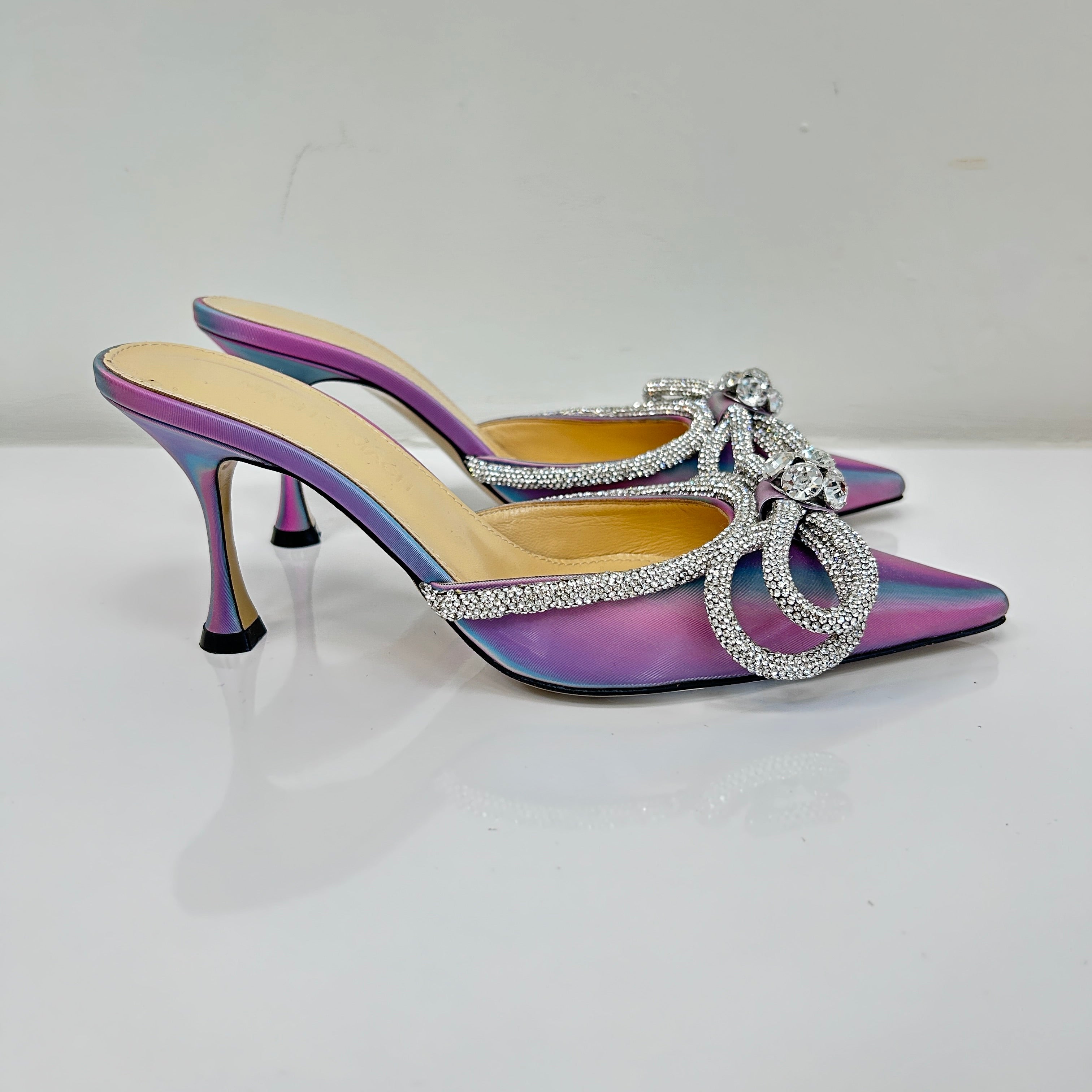 LED Pink Double Bow Mules 85MM