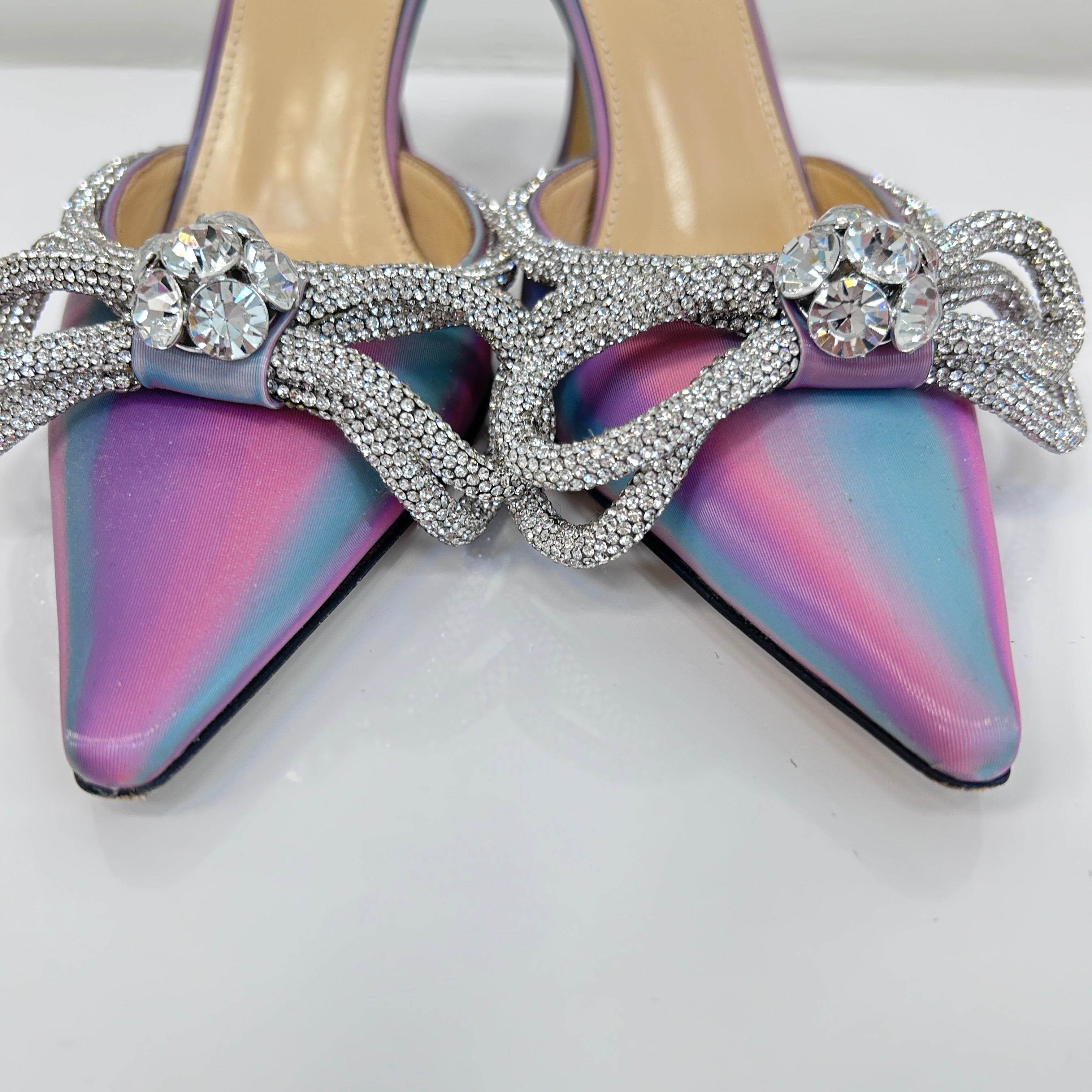LED Pink Double Bow Mules 85MM