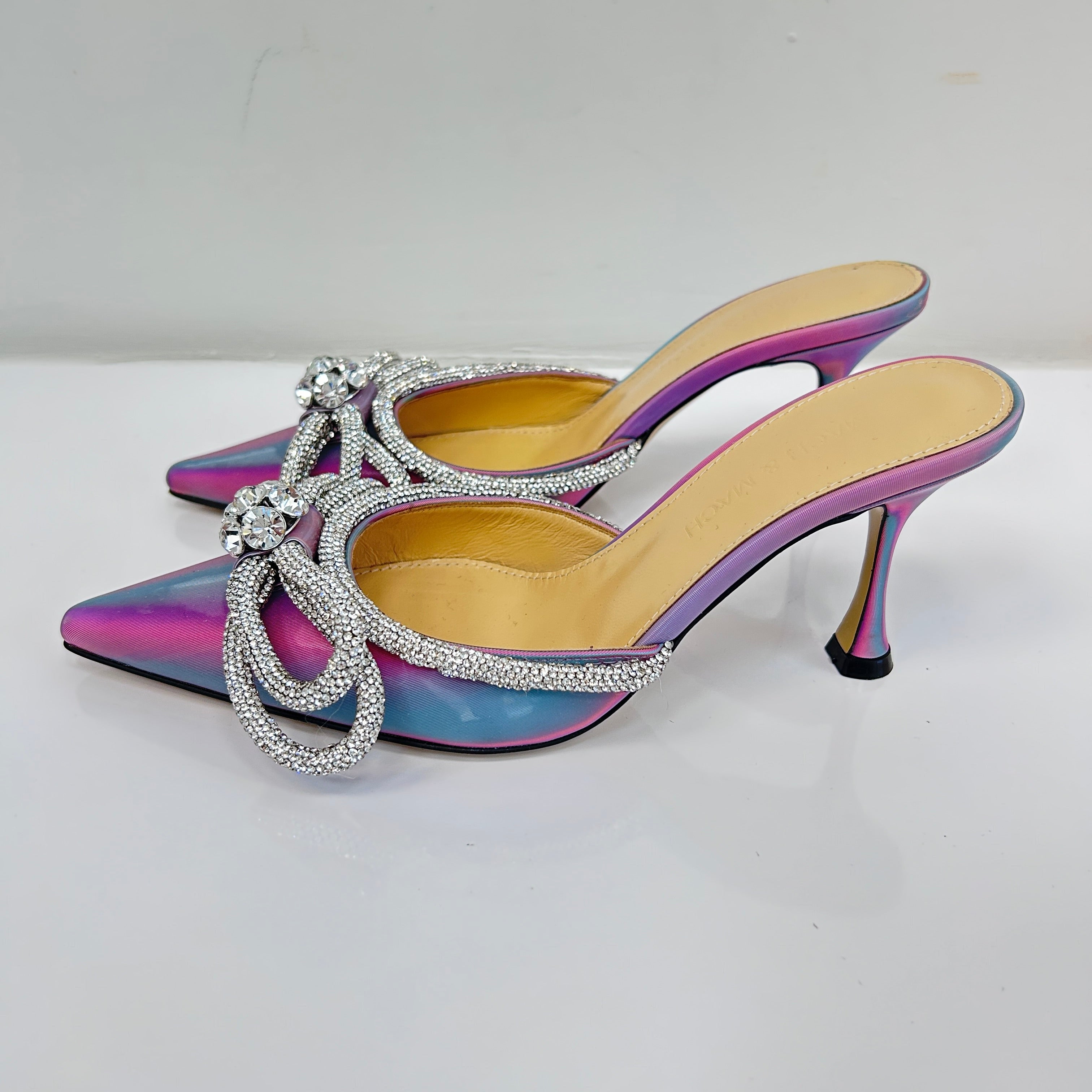 LED Pink Double Bow Mules 85MM