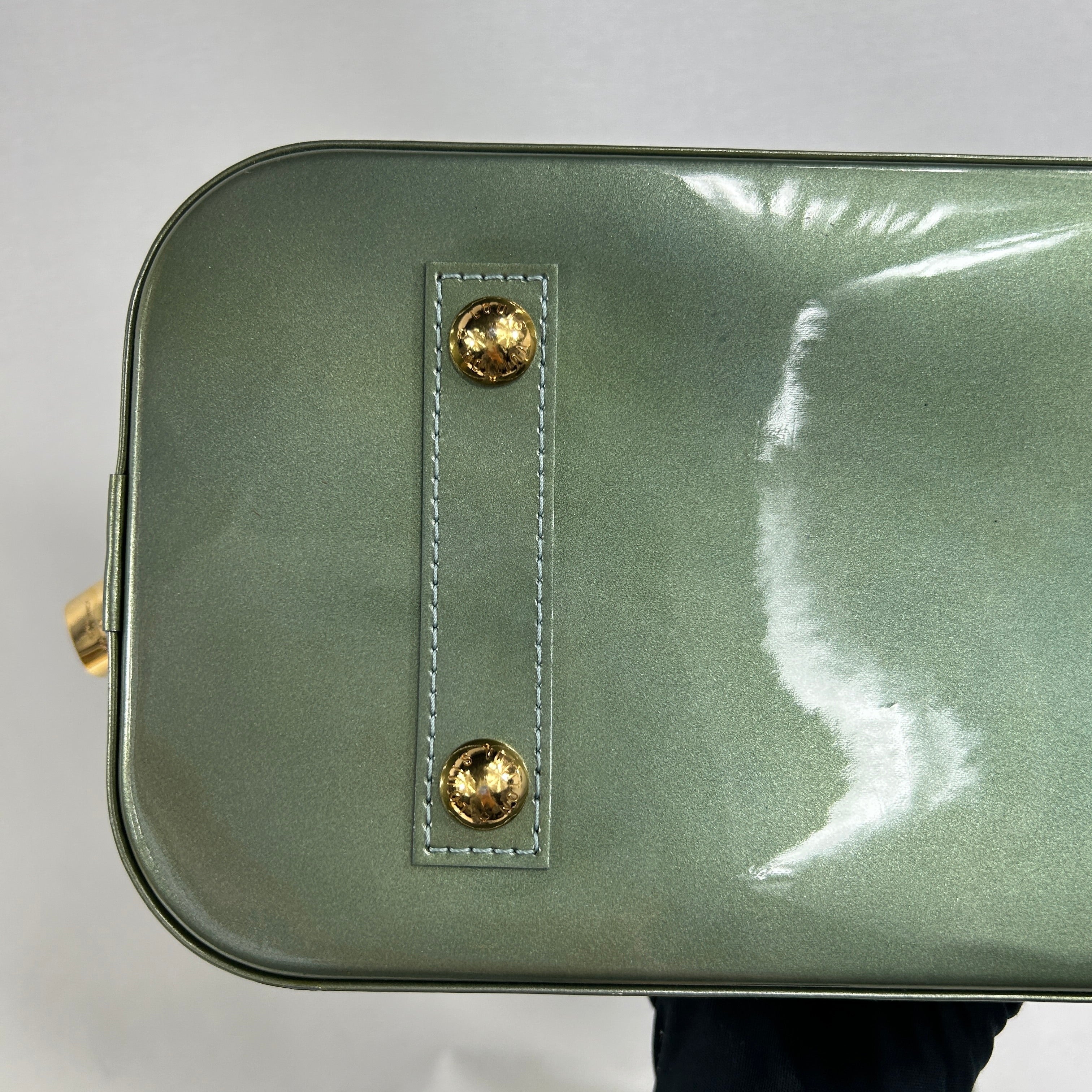 Givre Monogram Vernis Leather Alma MM Bag w/GHW