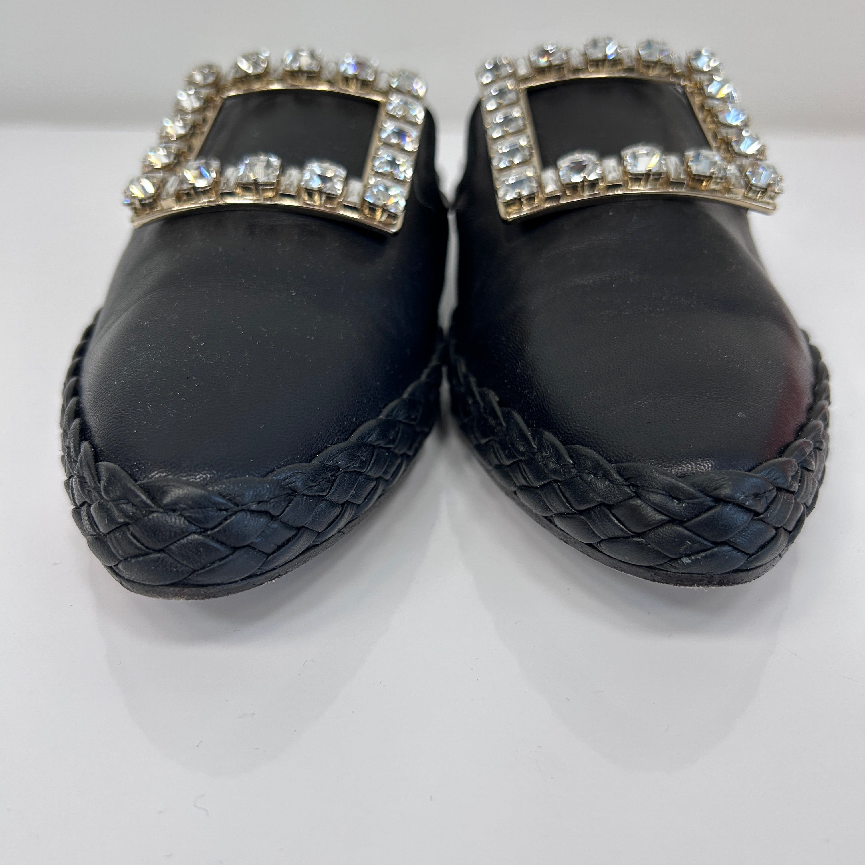 Black Rv Lounge Strass Buckle Mules