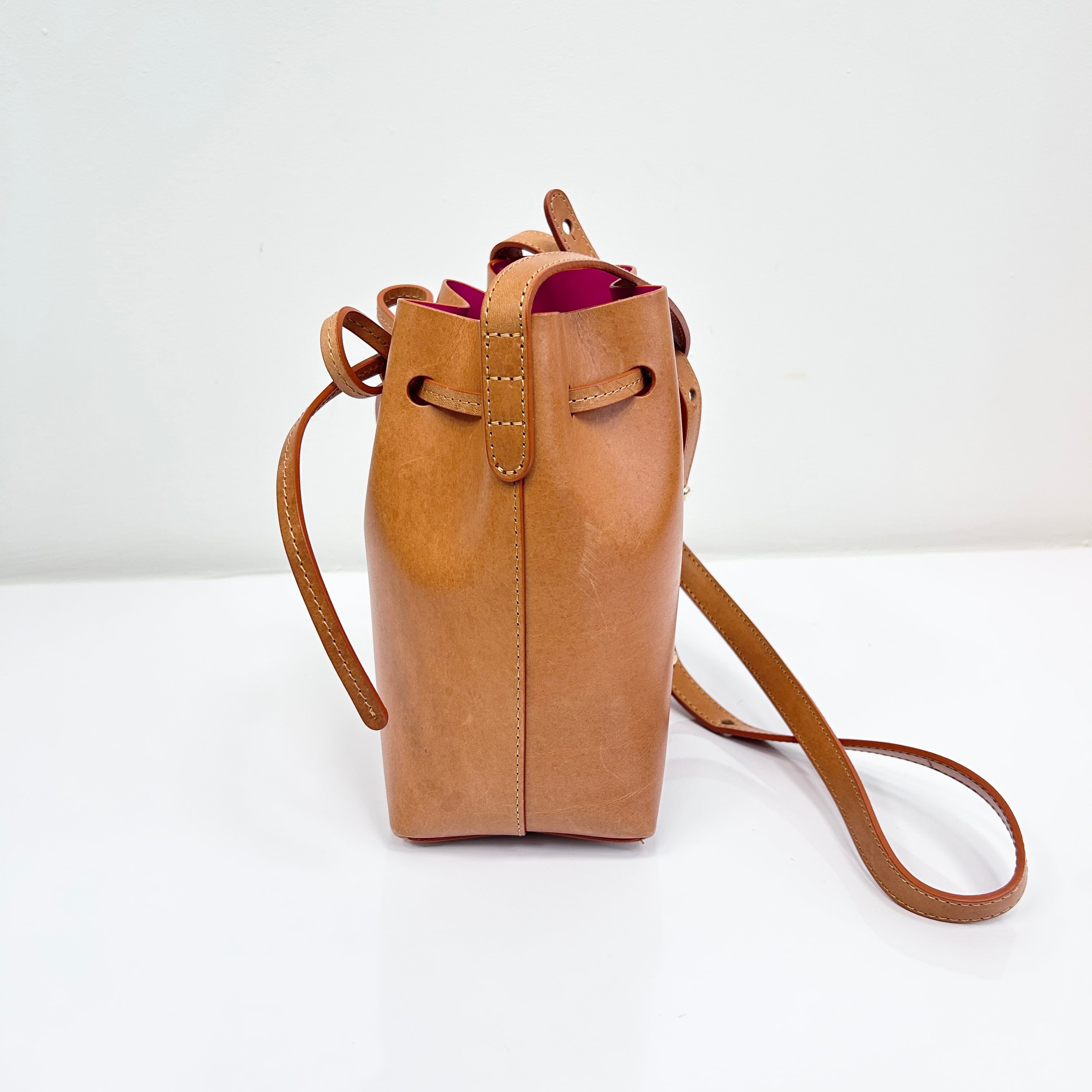 Cammello Vegetable Tanned Leather Mini Bucket Bag