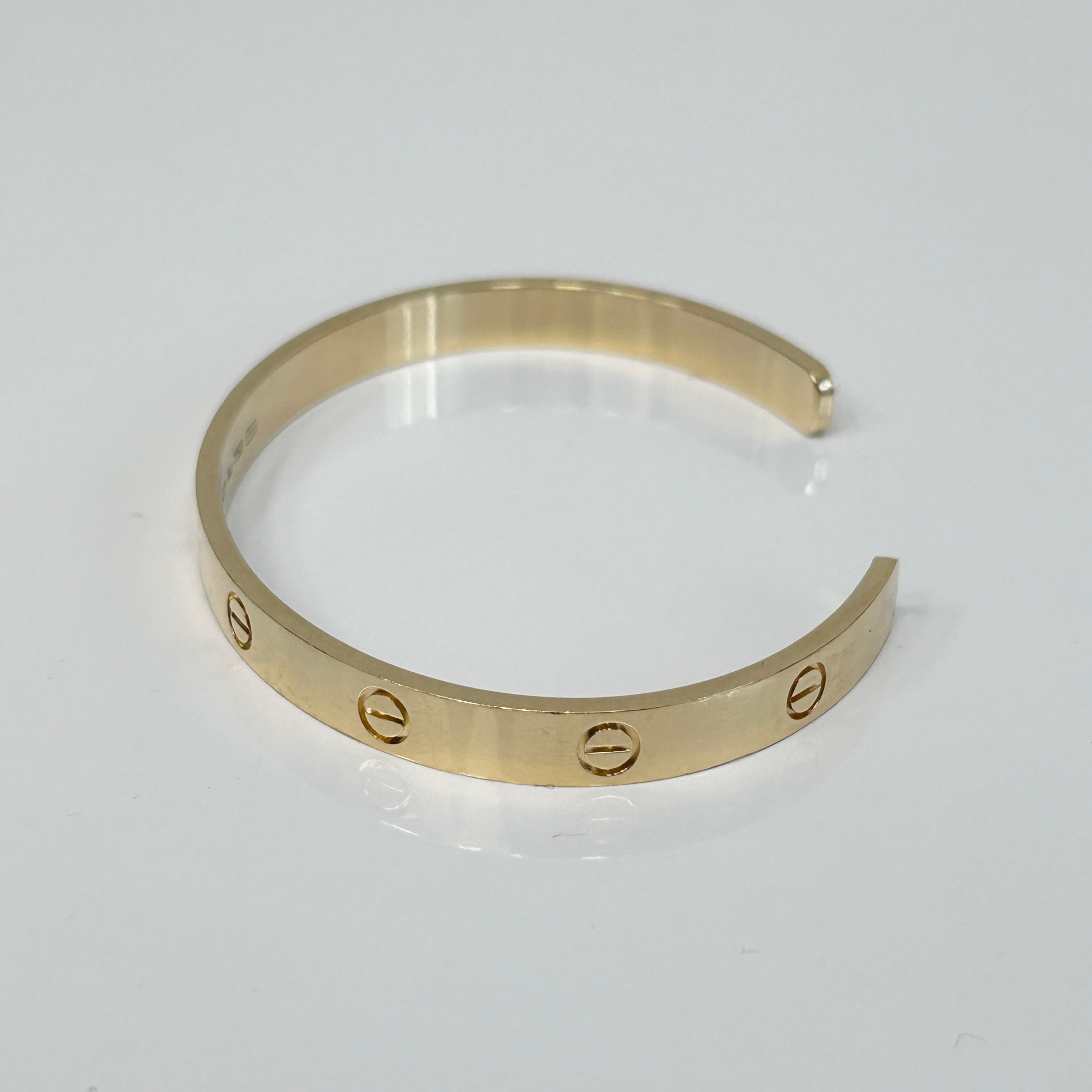 18k Yellow Gold Love Cuff Bracelet