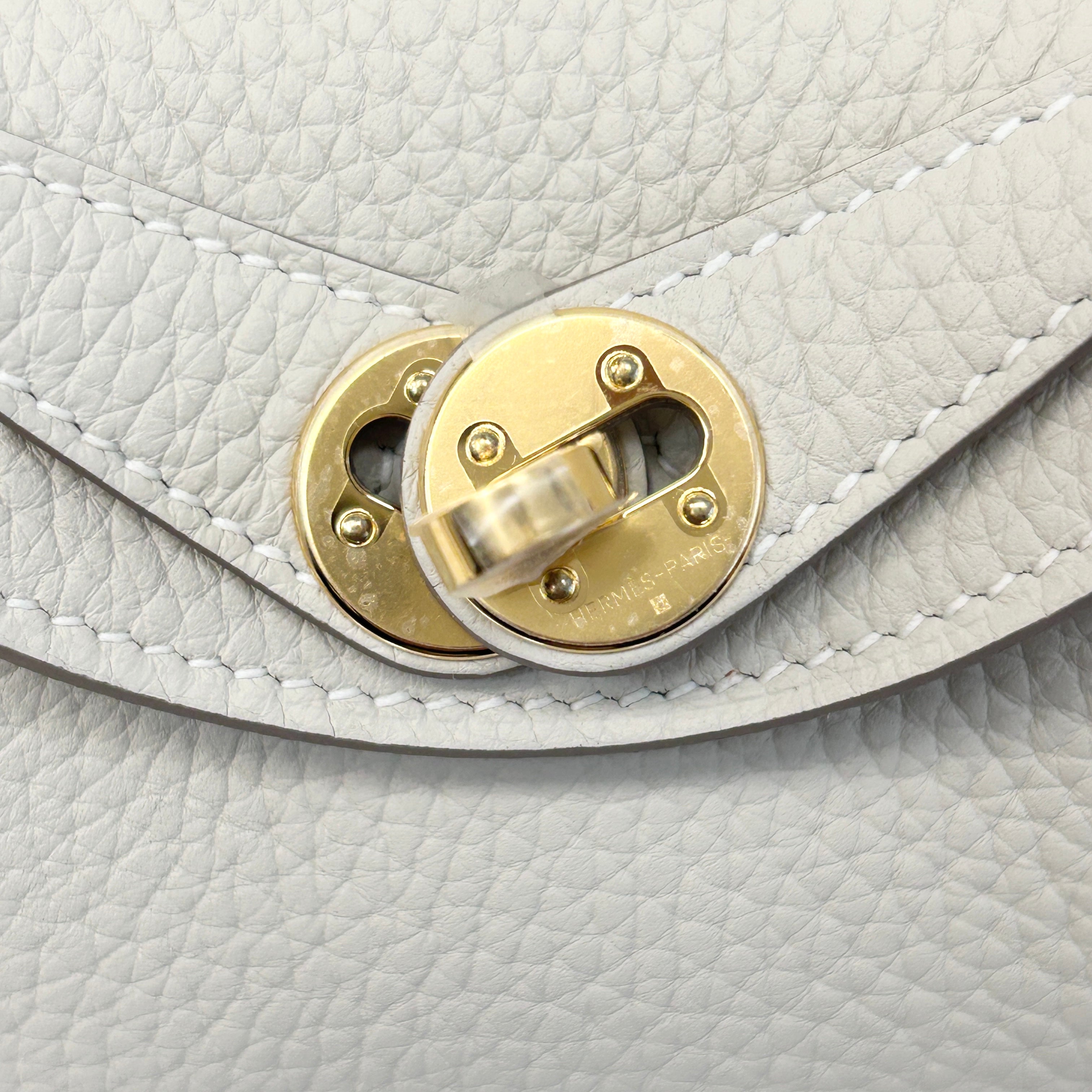 Craie Taurillon Clemence Leather Mini Lindy 20 Bag w/GHW