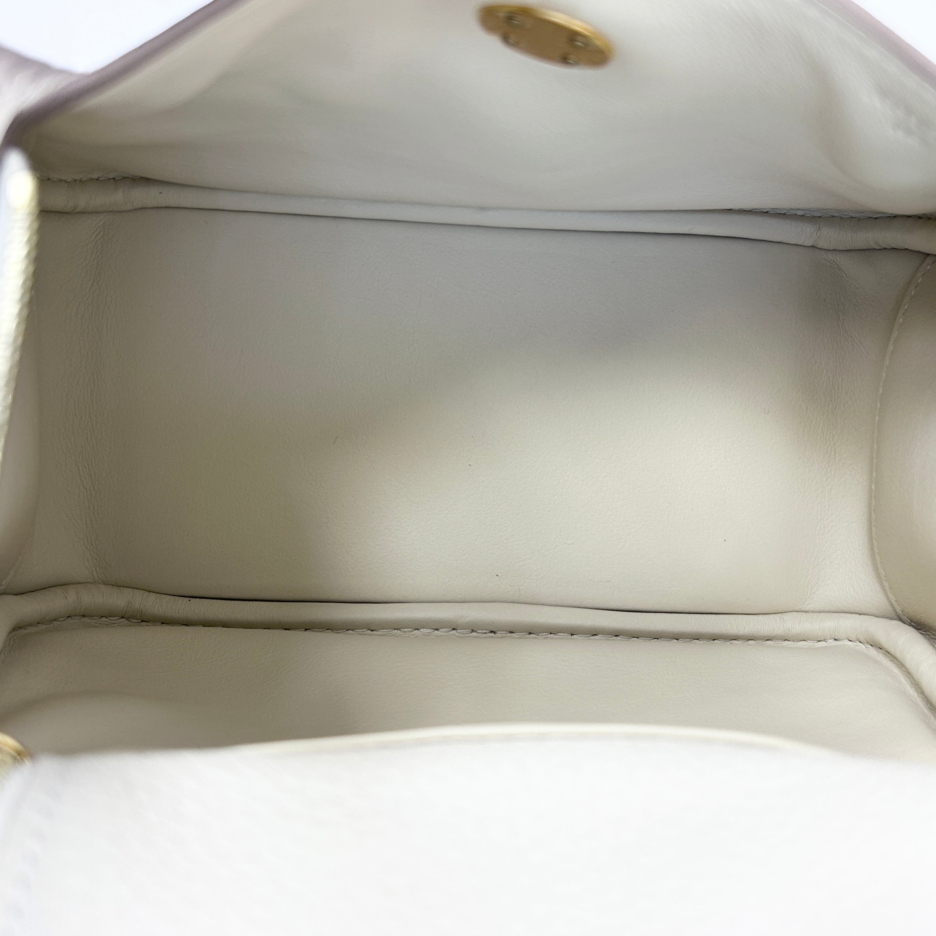 Craie Taurillon Clemence Leather Mini Lindy 20 Bag w/GHW