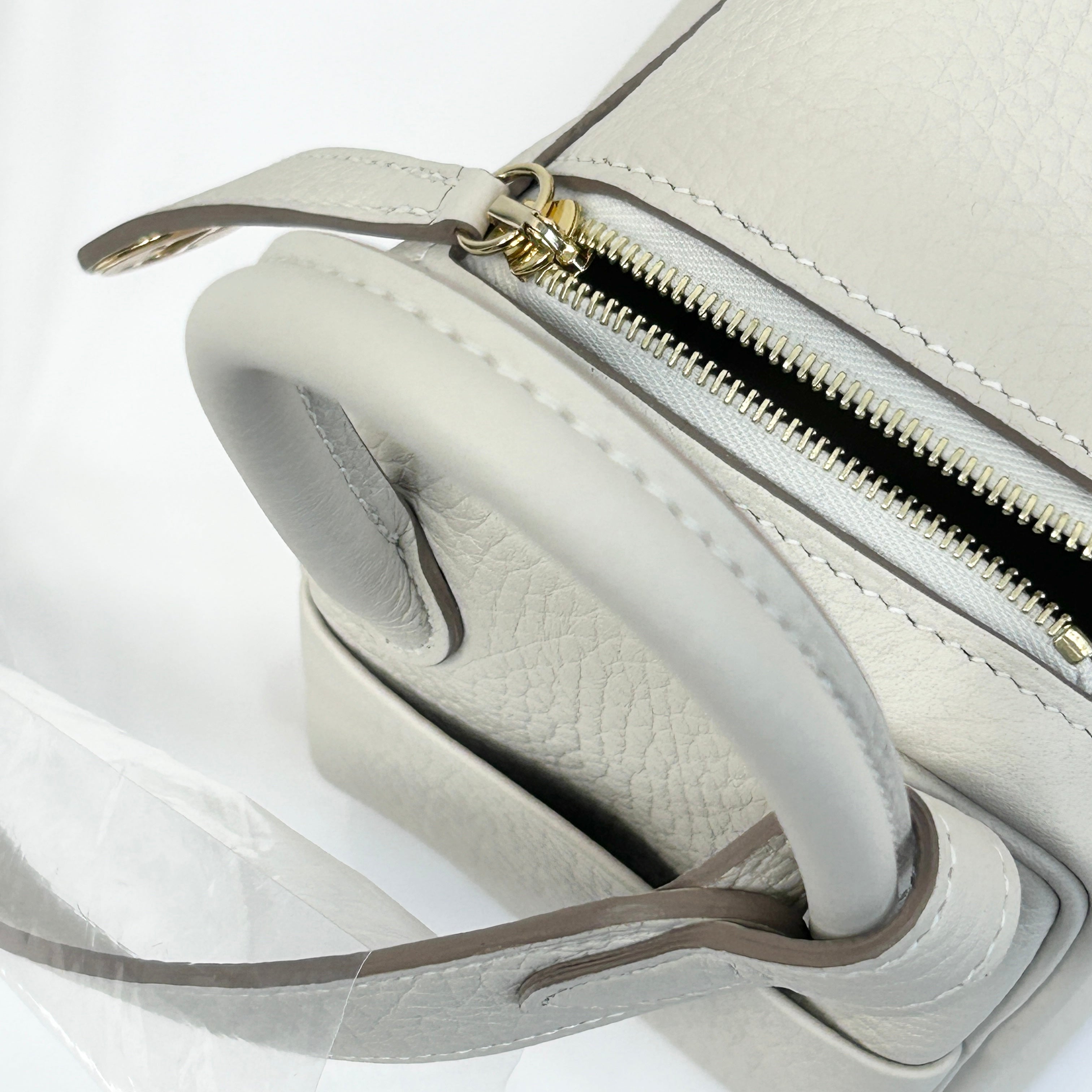 Craie Taurillon Clemence Leather Mini Lindy 20 Bag w/GHW
