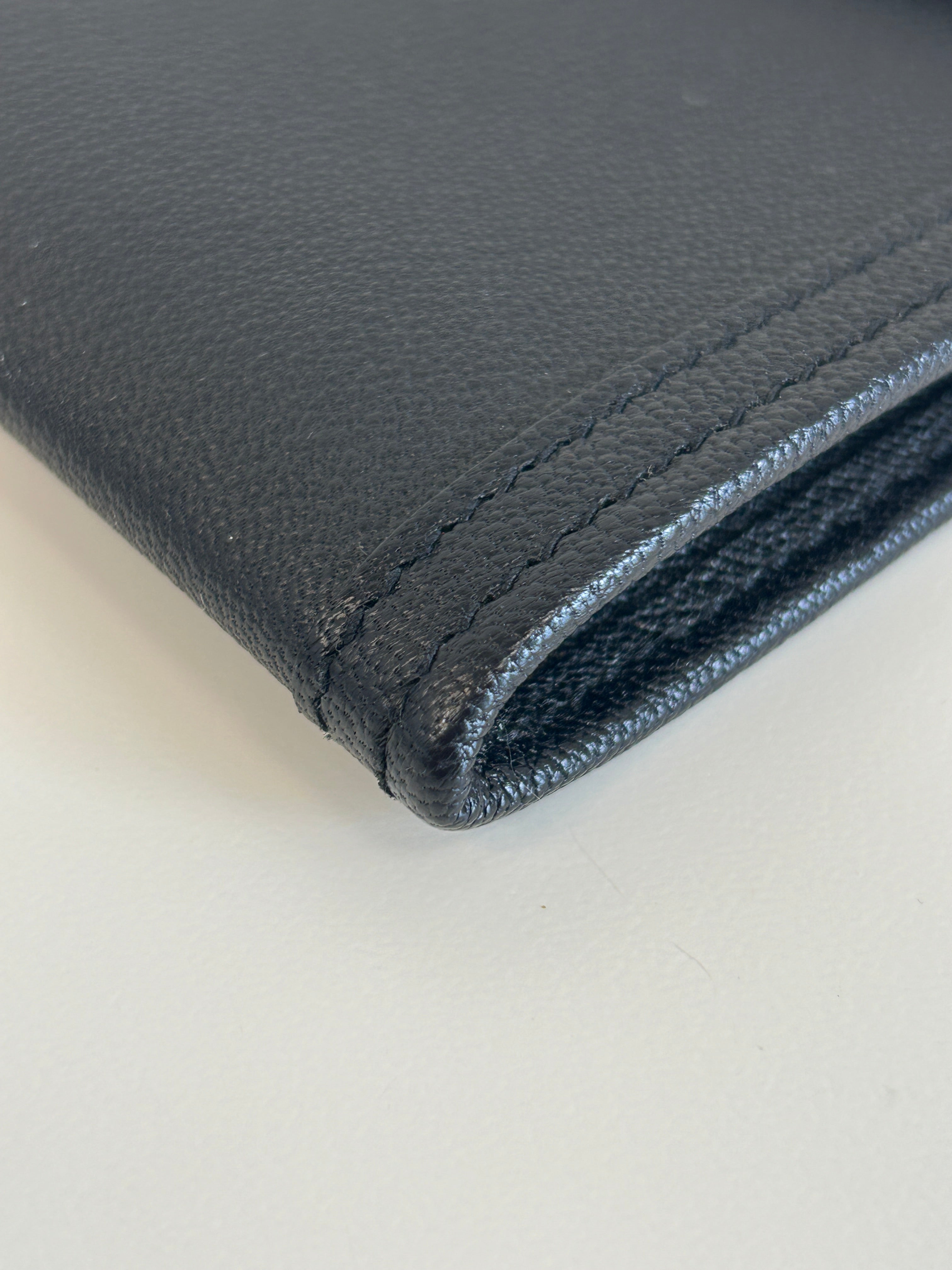 Black Clemence Leather Jige 29 Clutch Bag