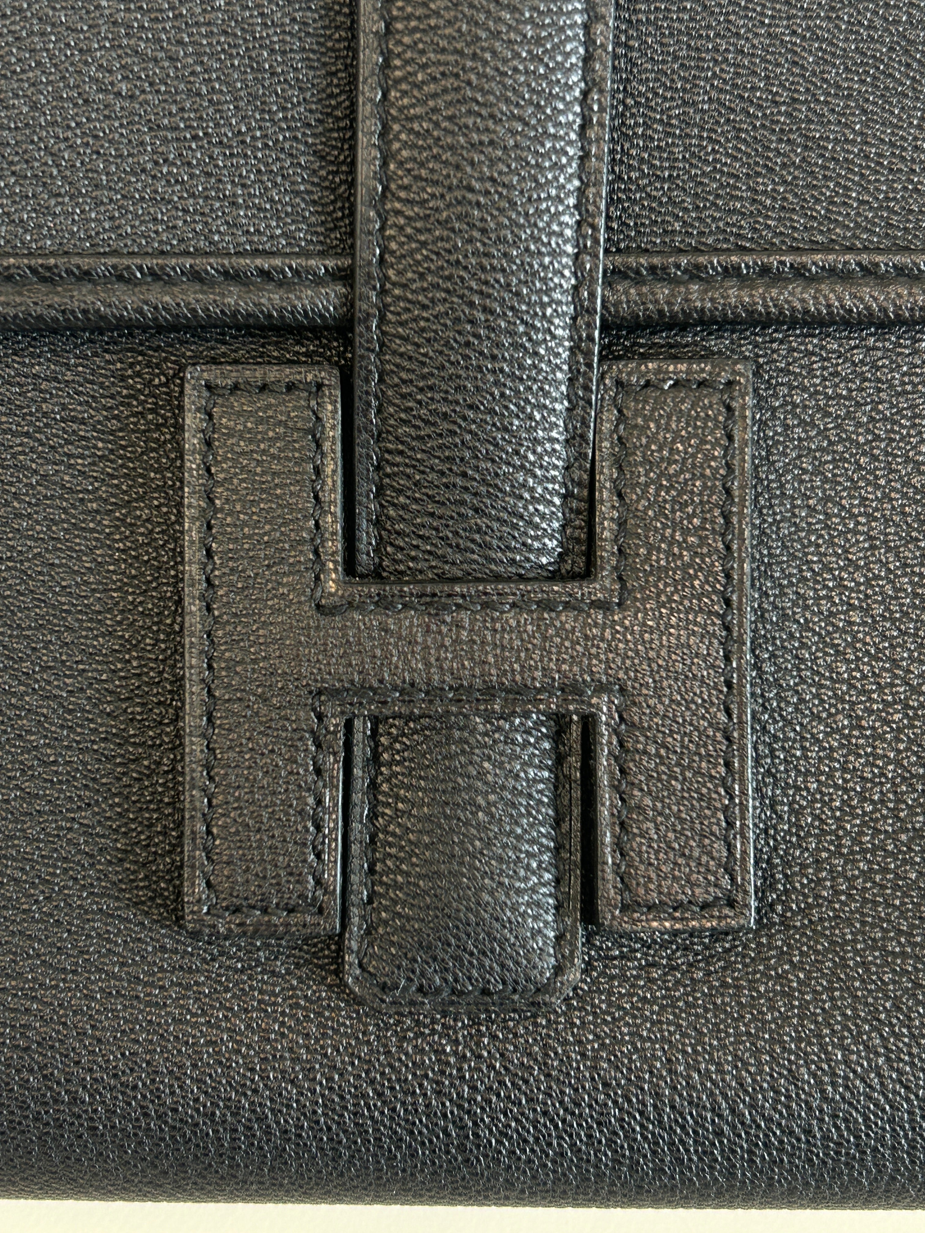 Black Clemence Leather Jige 29 Clutch Bag