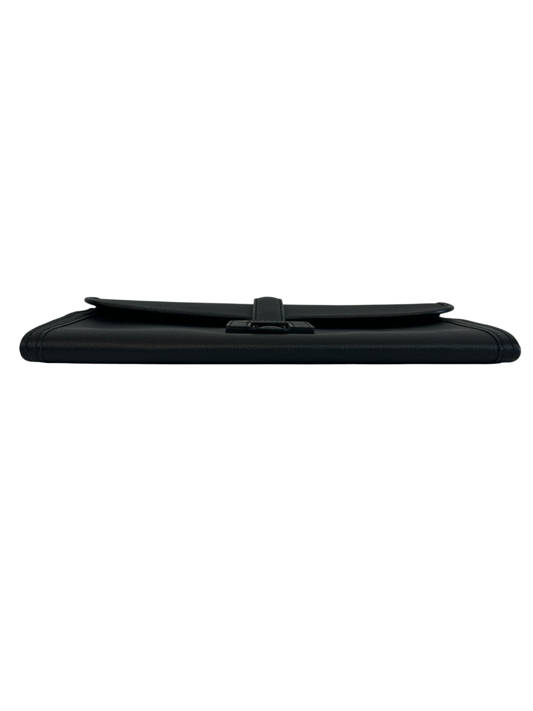 Black Clemence Leather Jige 29 Clutch Bag