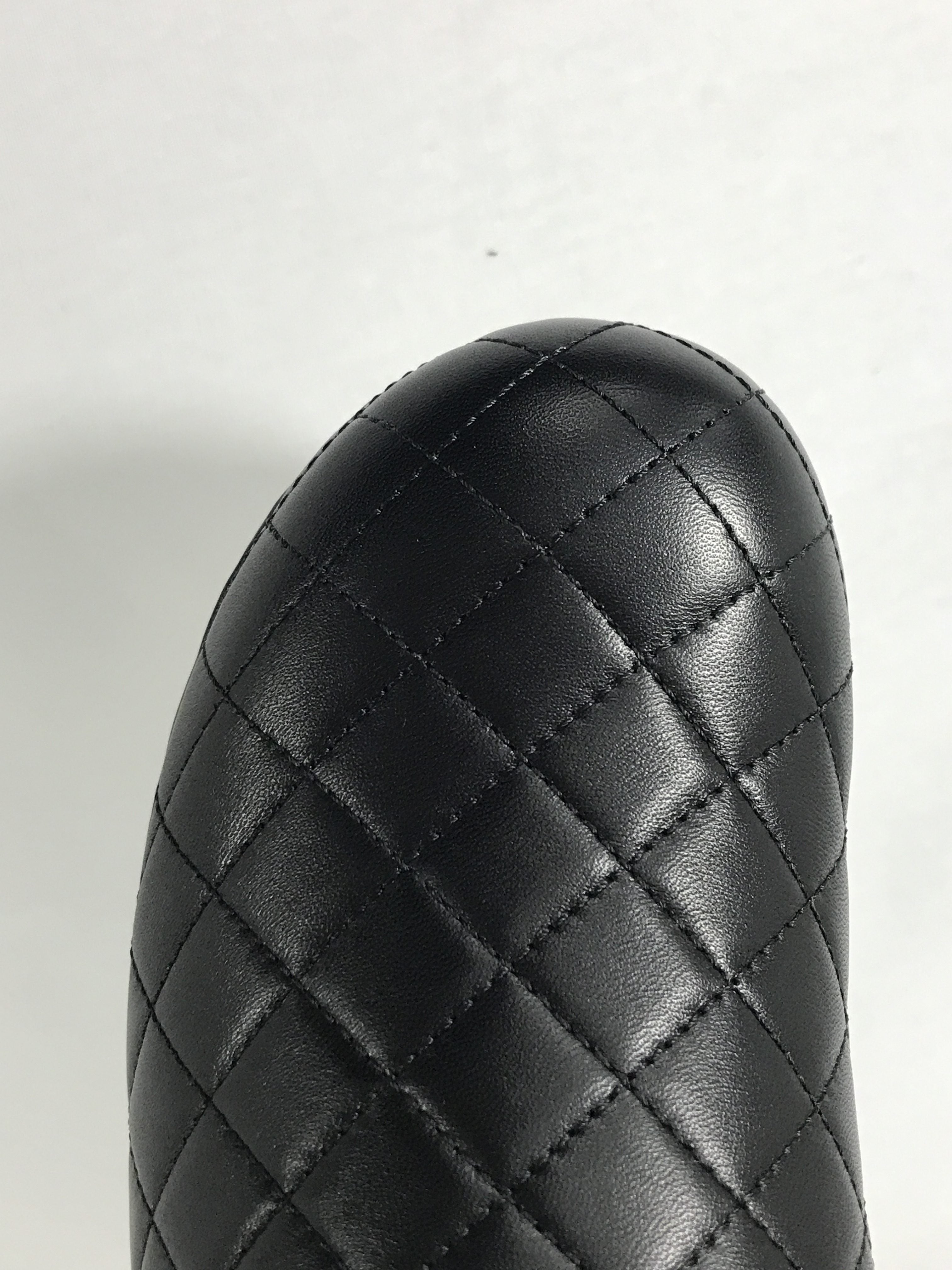 Black Lambskin Leather Quilted Clog W/GHW