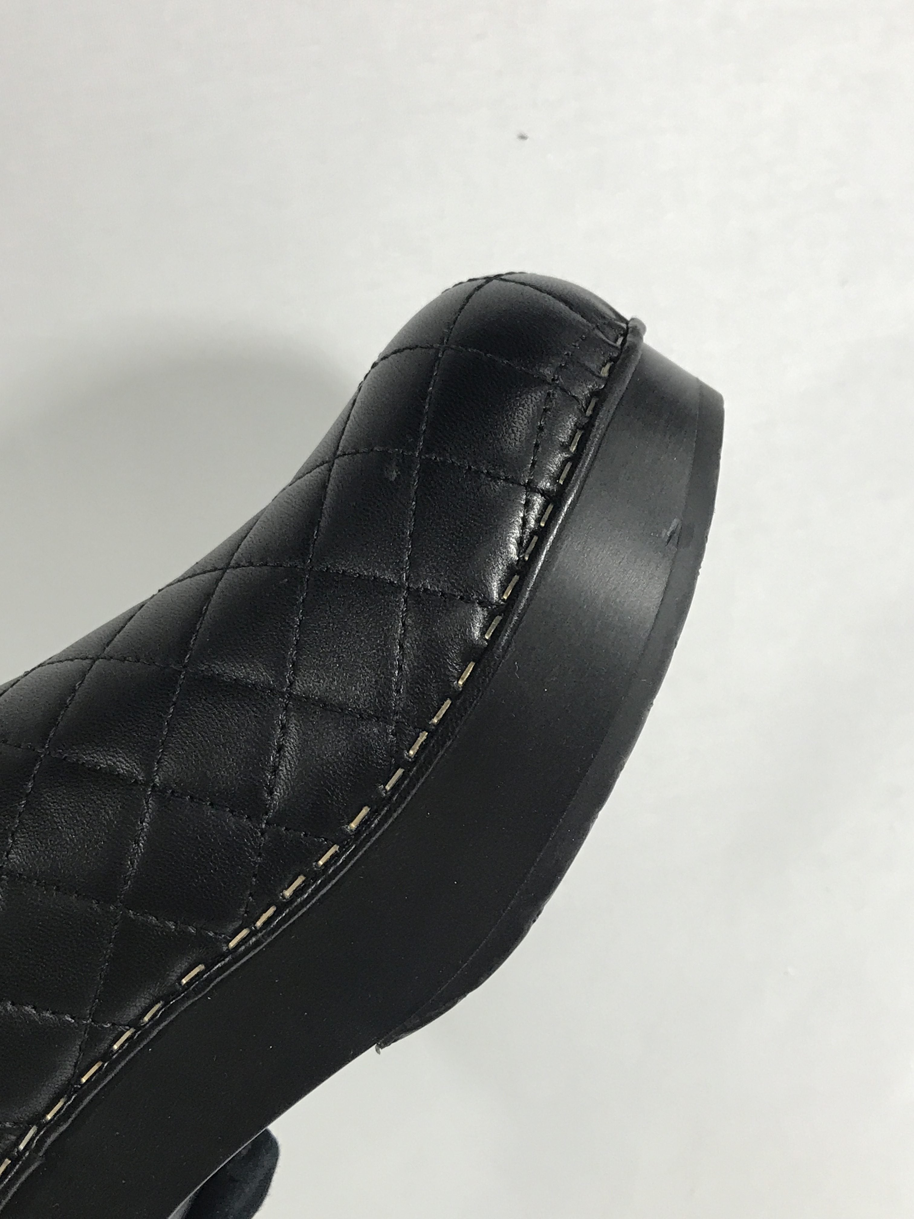 Black Lambskin Leather Quilted Clog W/GHW