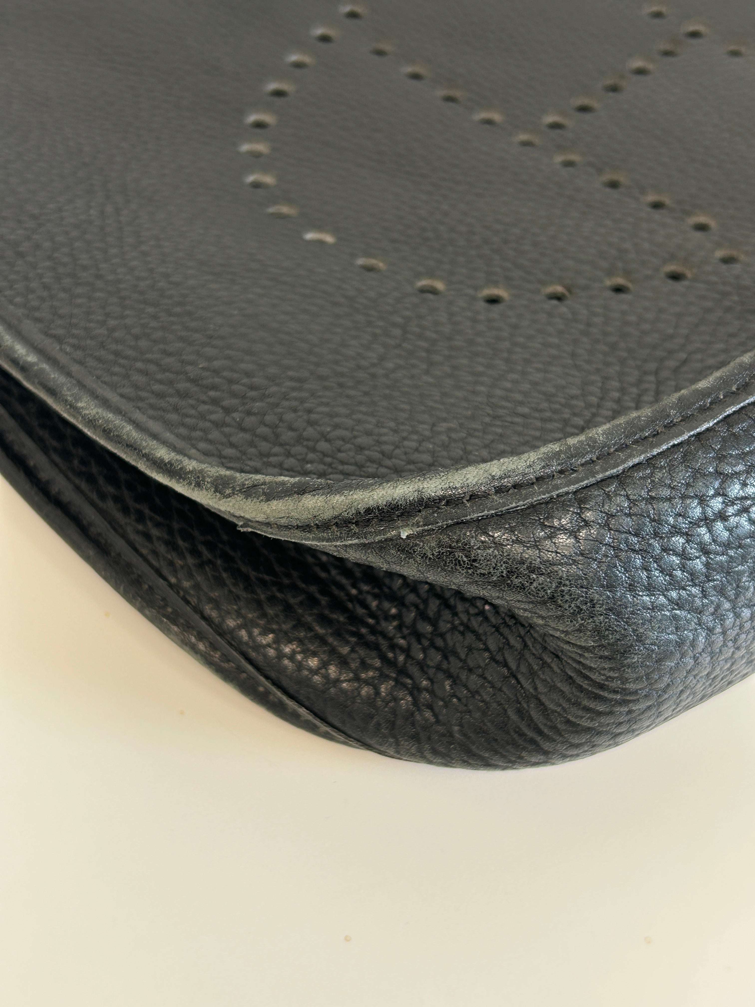 Hermes Black Leather Evelyne III PM 29 w/GHW