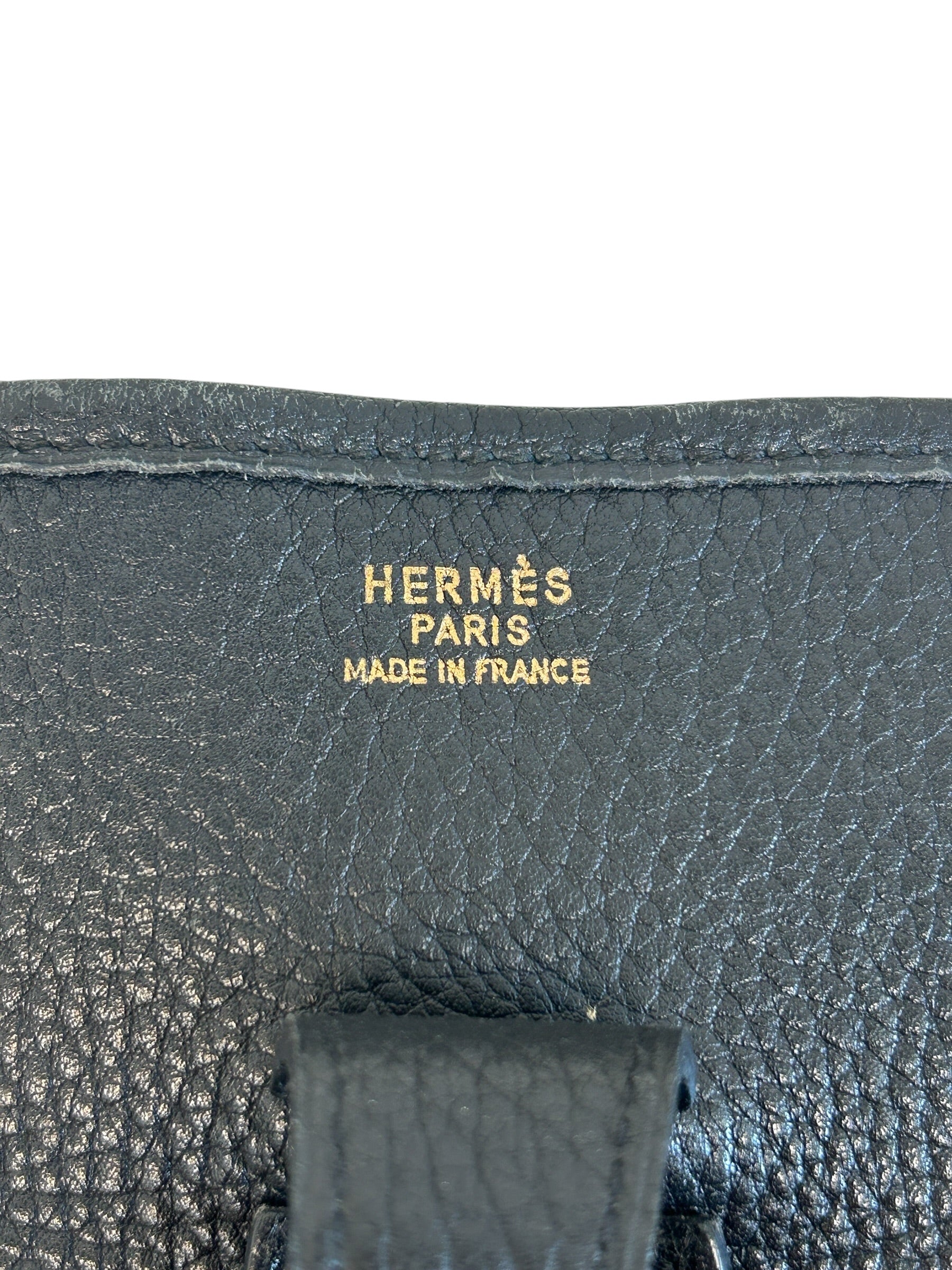 Hermes Black Leather Evelyne III PM 29 w/GHW
