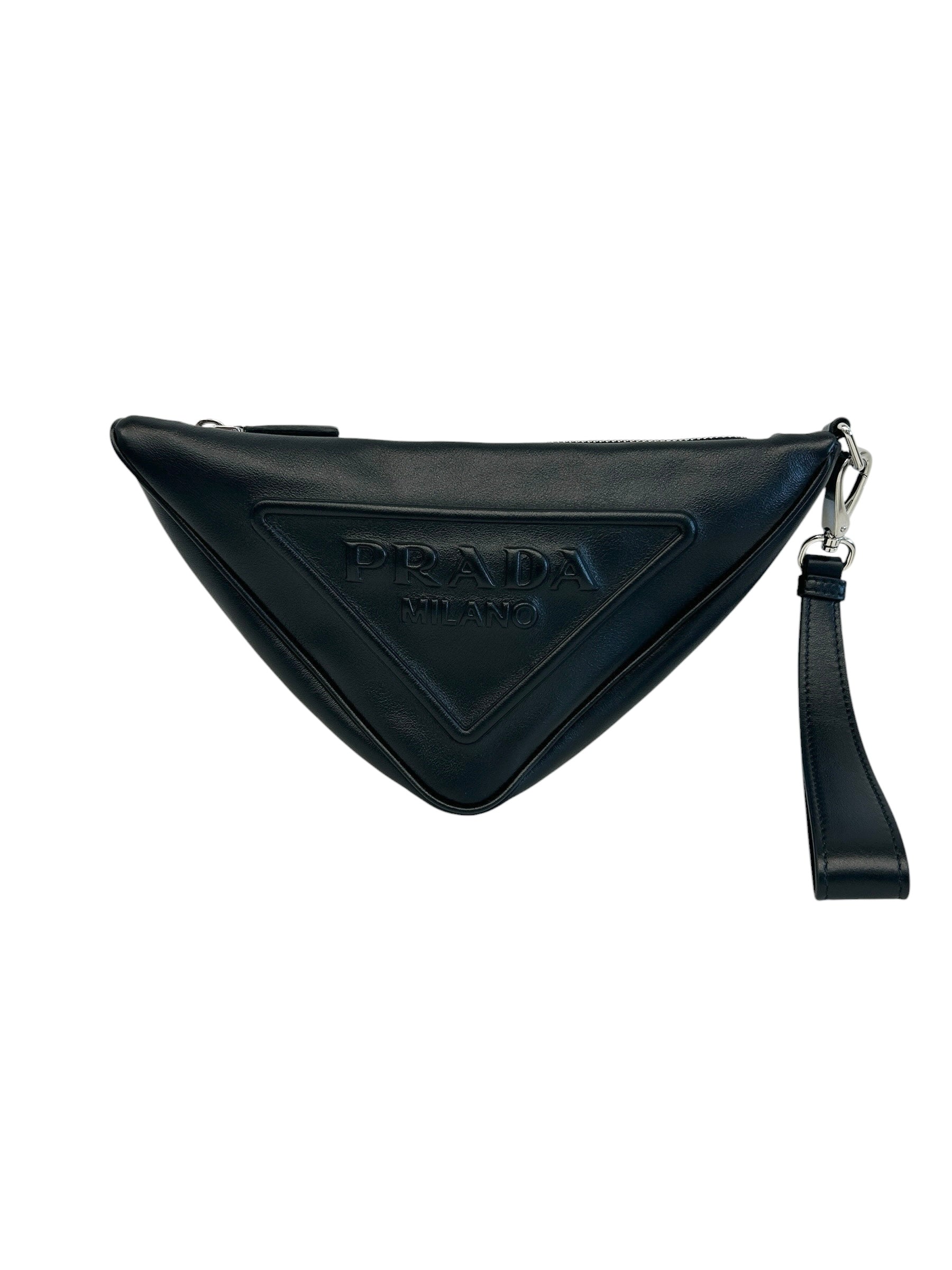 Black Grace Lux Leather Triangle Pouch Bag