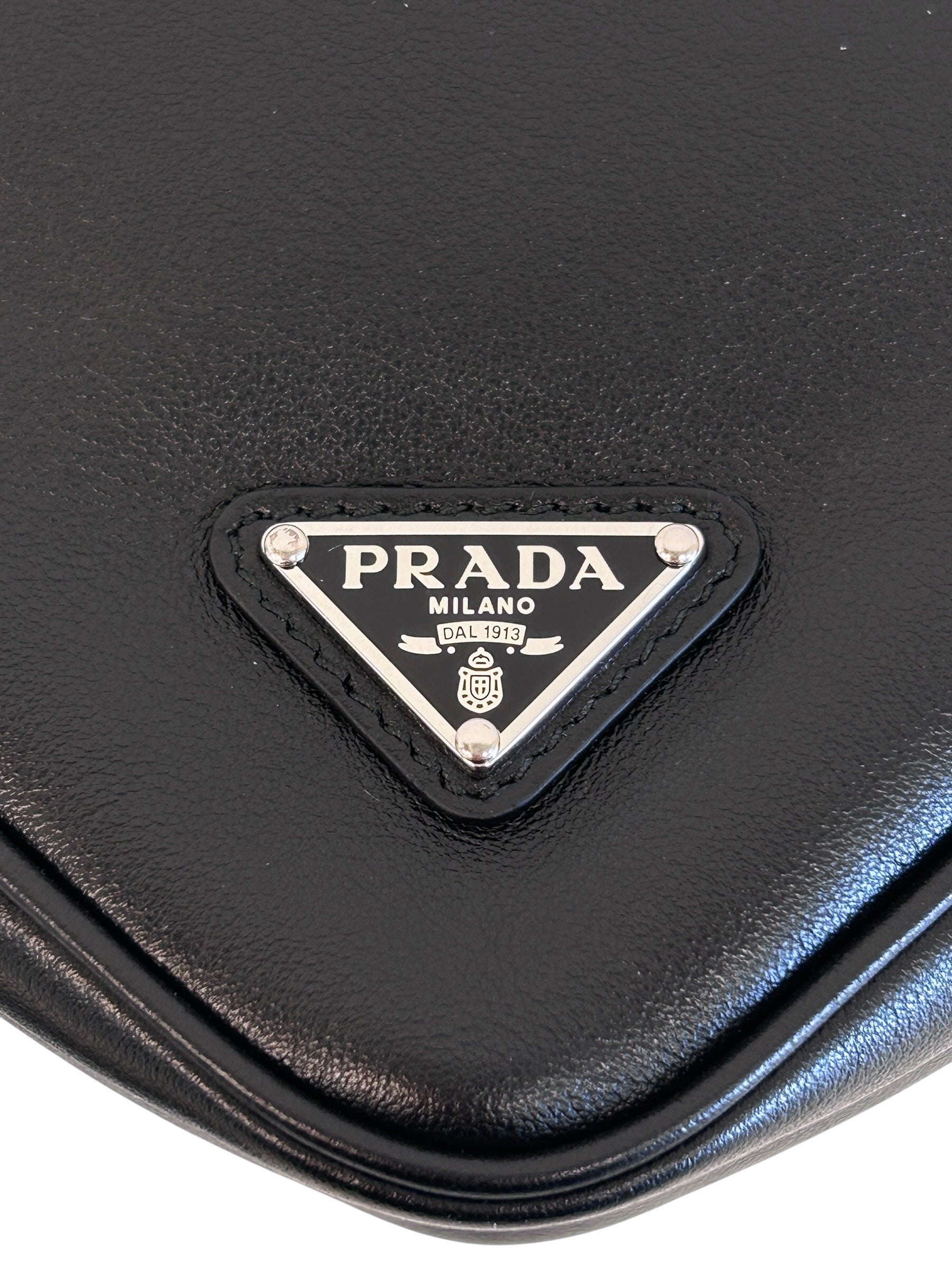 Black Grace Lux Leather Triangle Pouch Bag