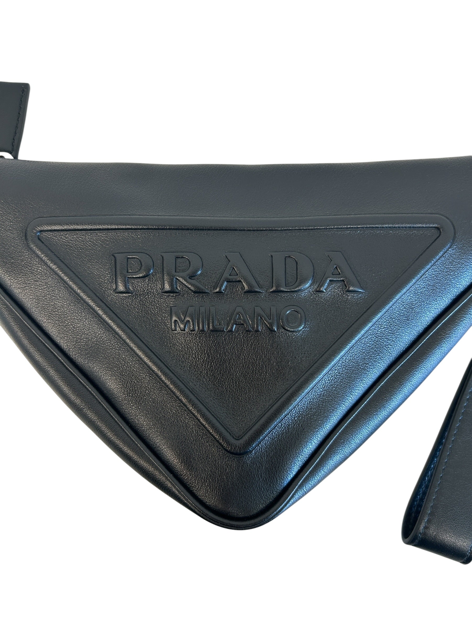 Black Grace Lux Leather Triangle Pouch Bag