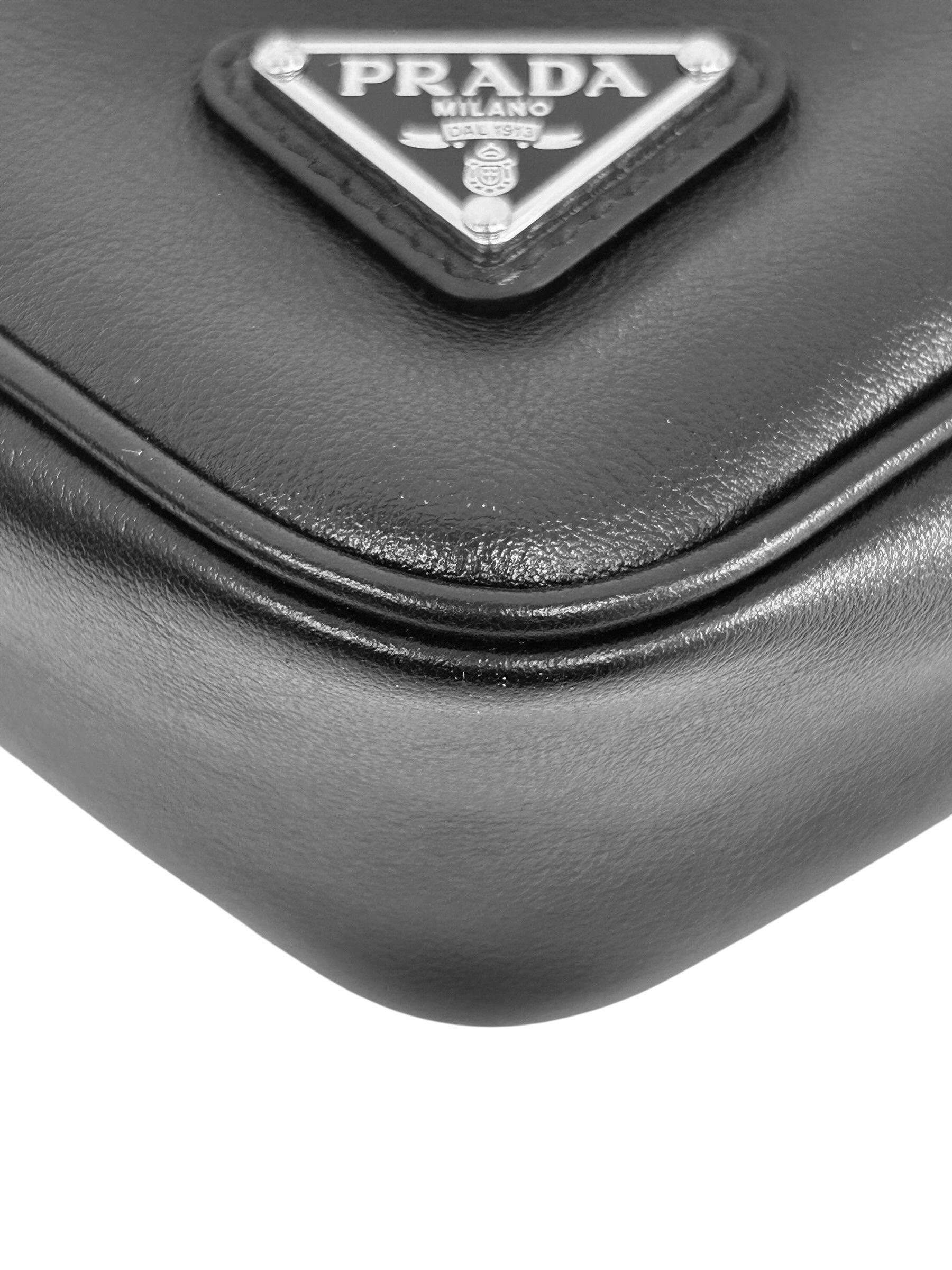 Black Grace Lux Leather Triangle Pouch Bag