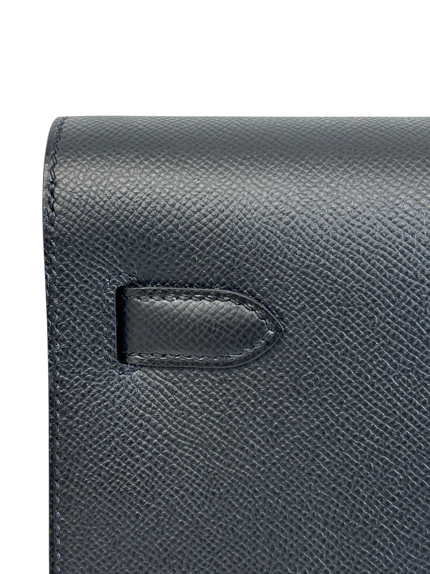 Black Epsom Leather Kelly Depeches 25 Clutch Bag w/PHW