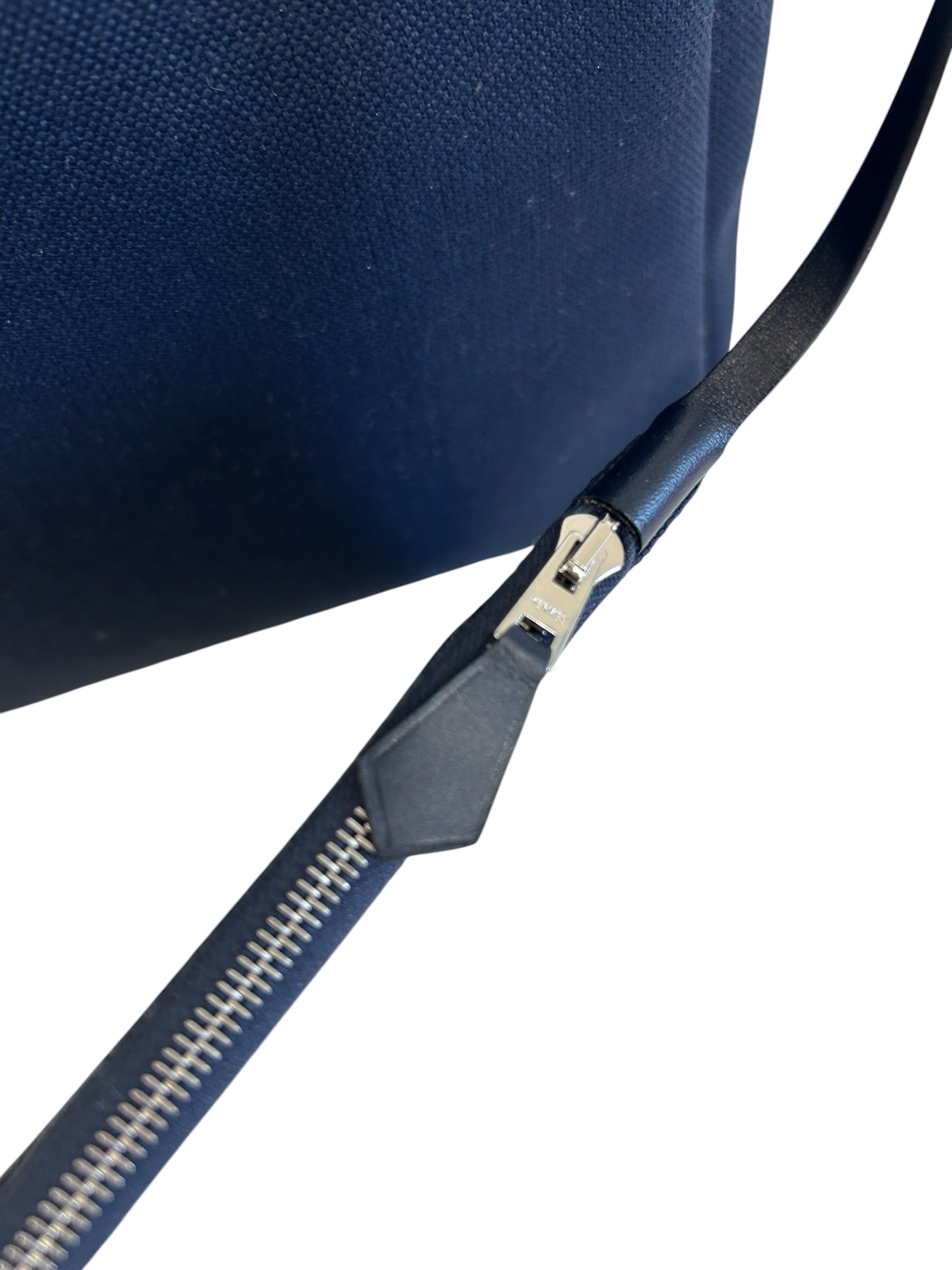 Navy Bleu Canvas/Vache Calfskin Leather Herbag PM 2-In-1 Backpack w/PHW