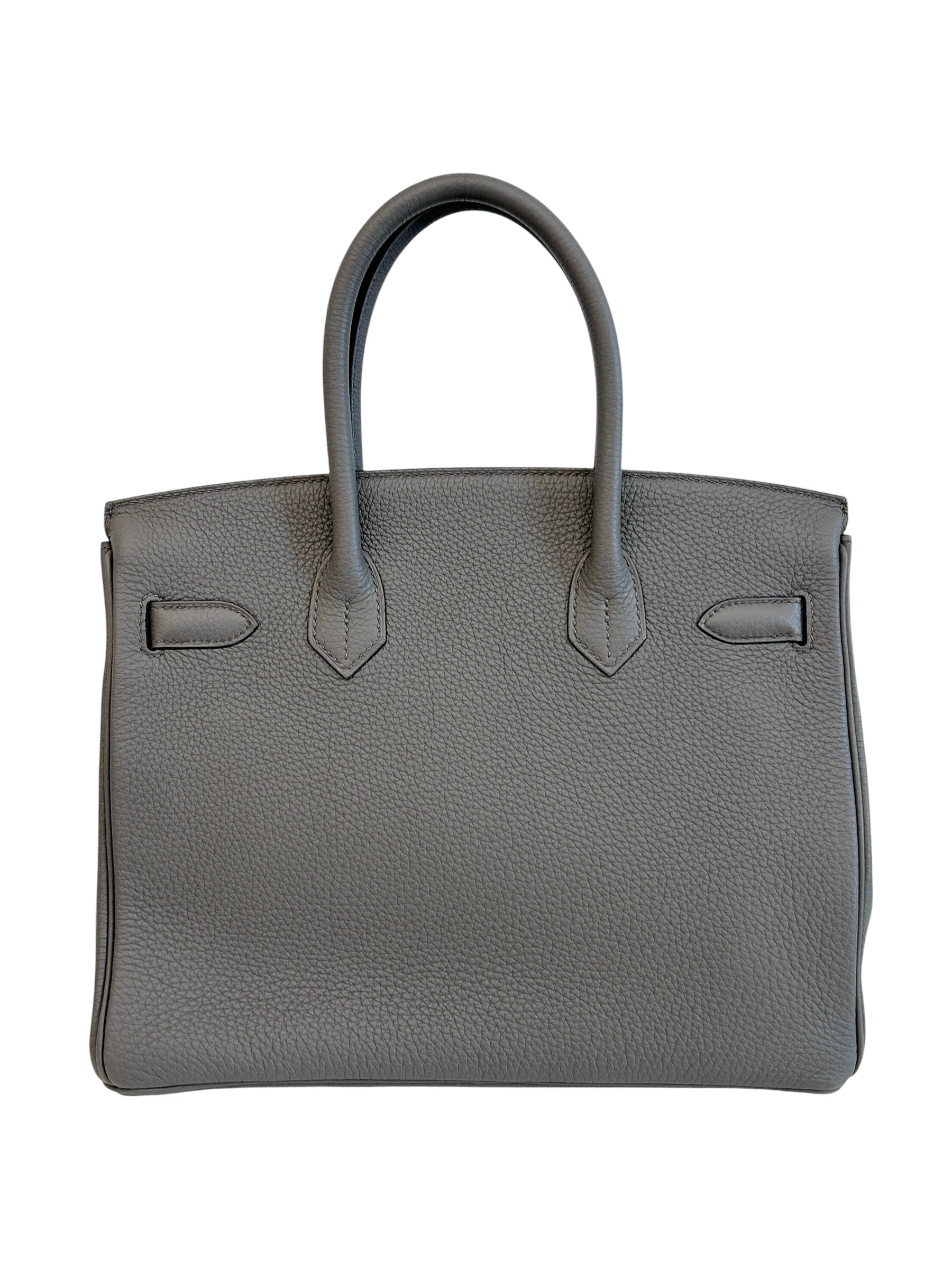 Hermes Etain Togo Leather Birkin 30 Bag w/PHW