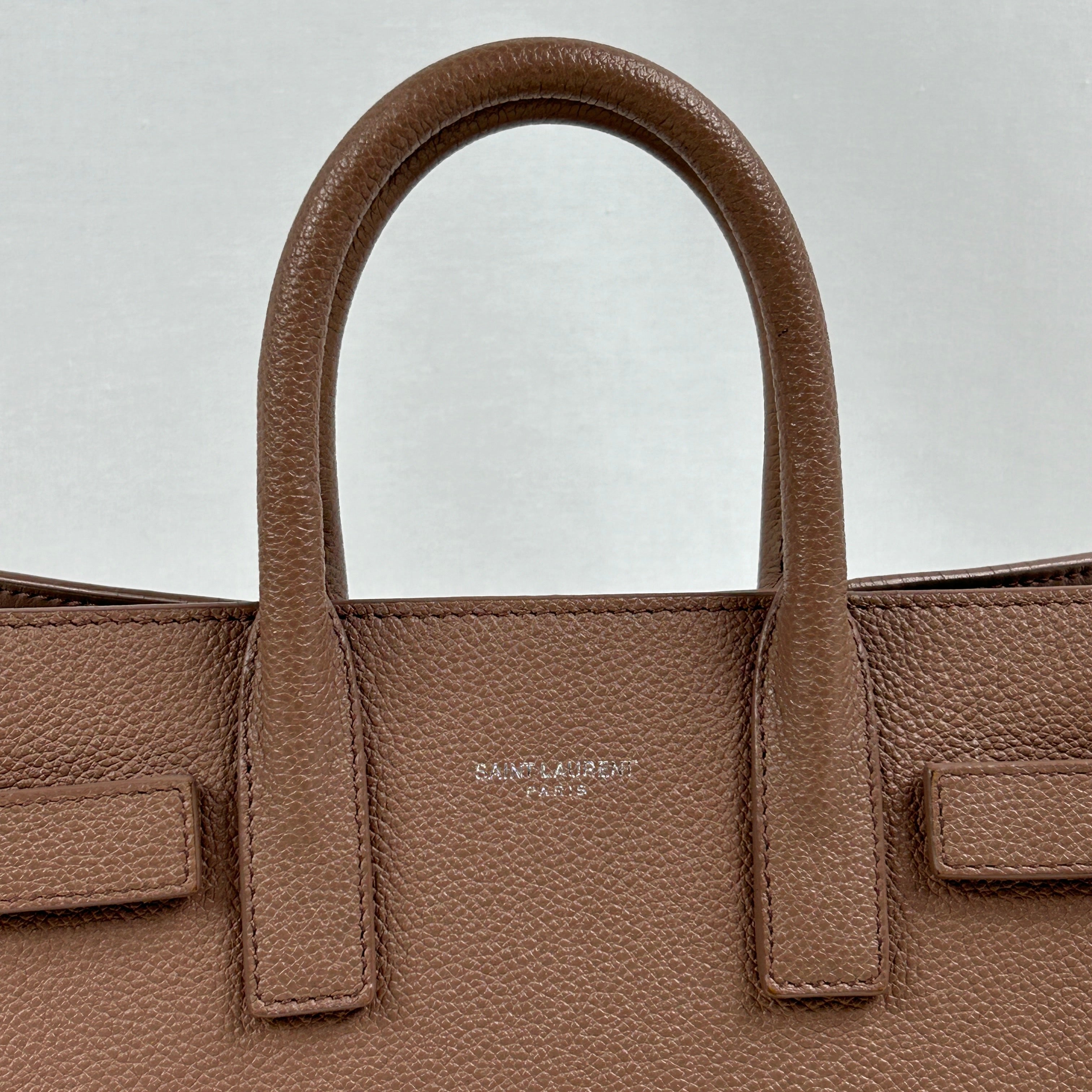 Rose Nude Grained Calfskin Leather Sac De Jour Nano w/SHW