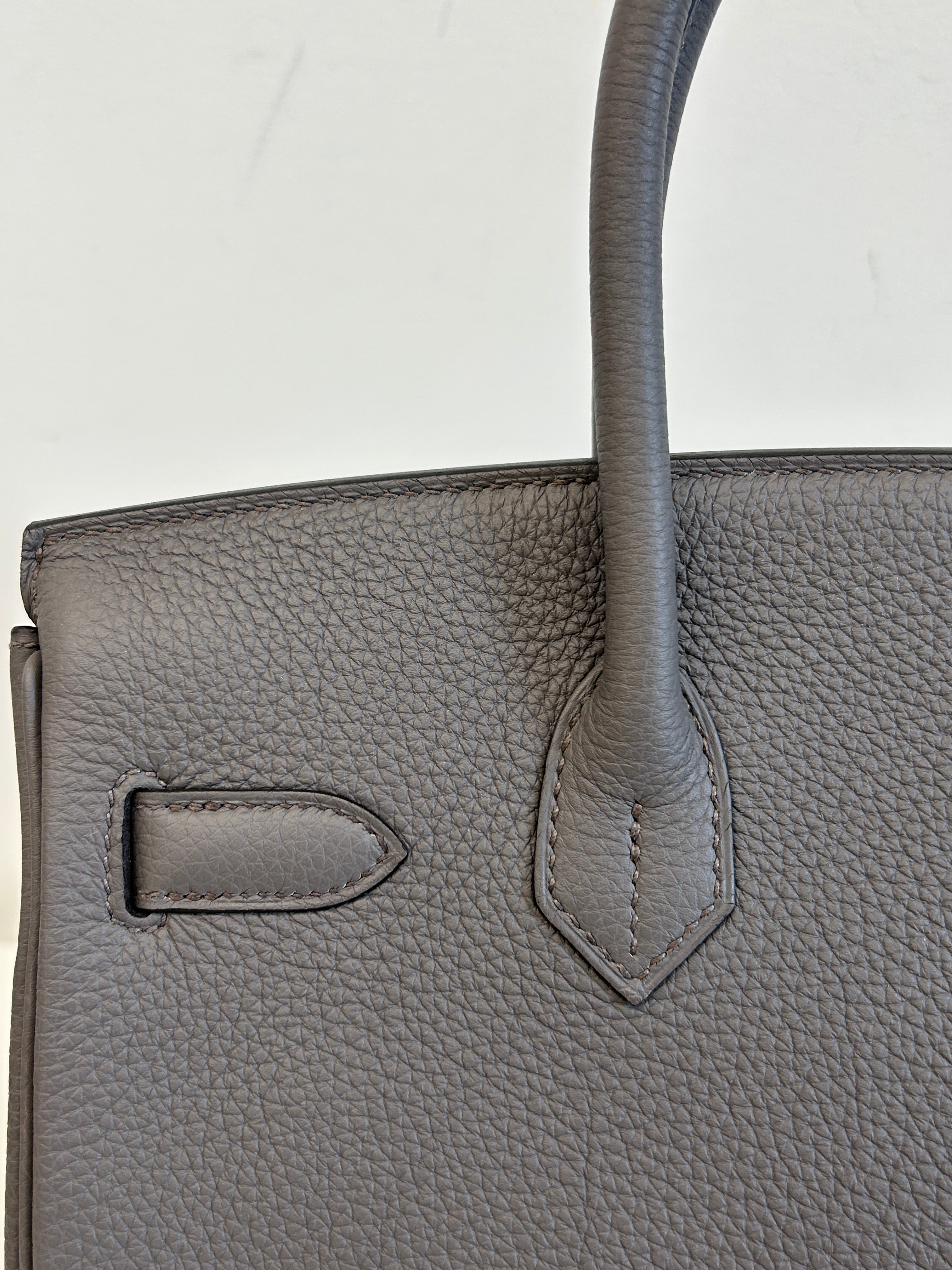 Hermes Etain Togo Leather Birkin 30 Bag w/PHW