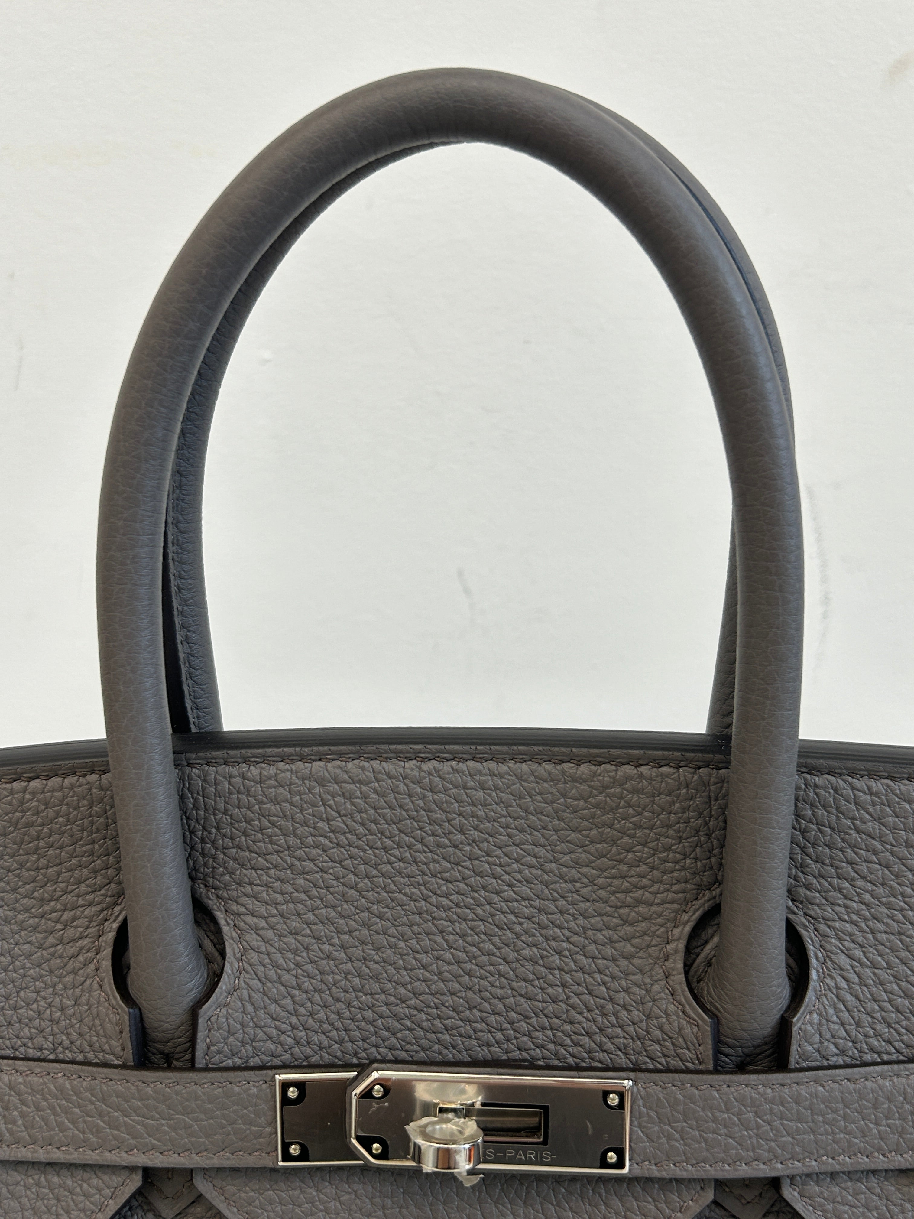 Hermes Etain Togo Leather Birkin 30 Bag w/PHW