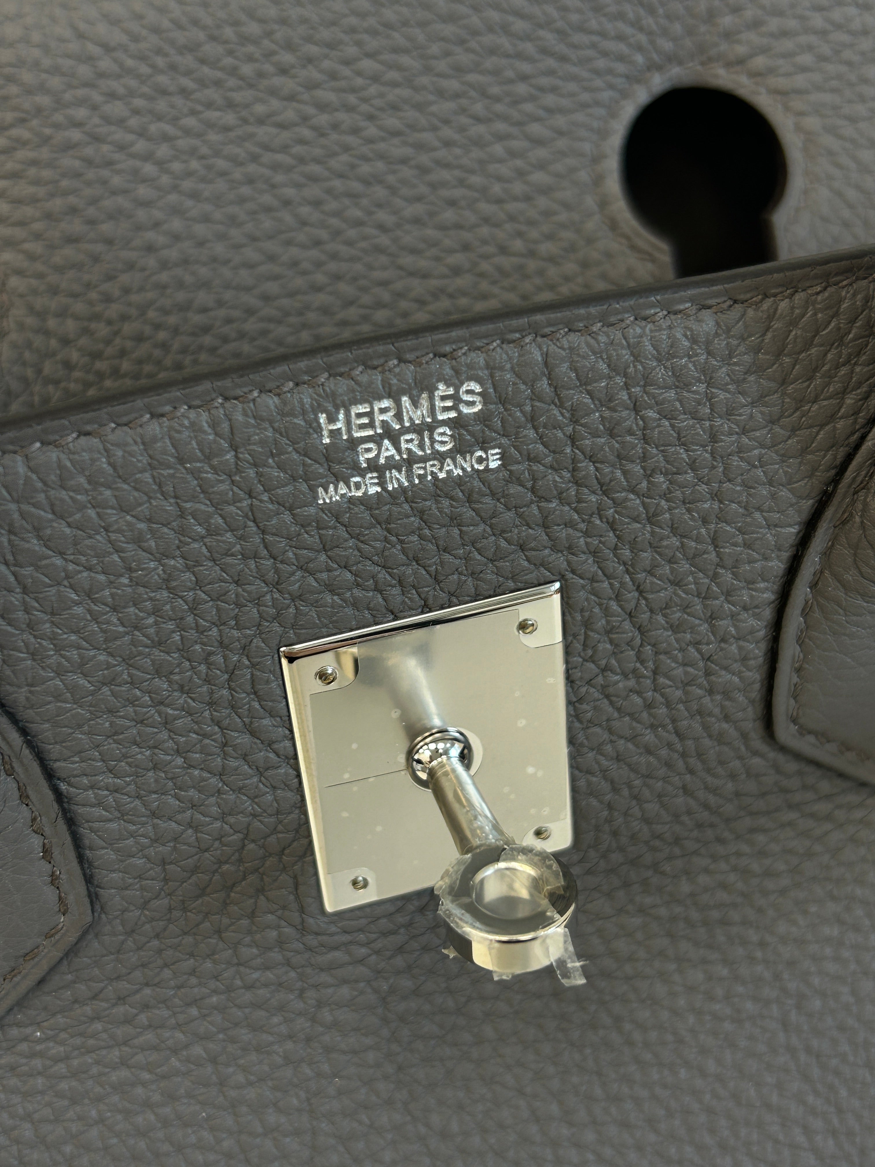 Hermes Etain Togo Leather Birkin 30 Bag w/PHW