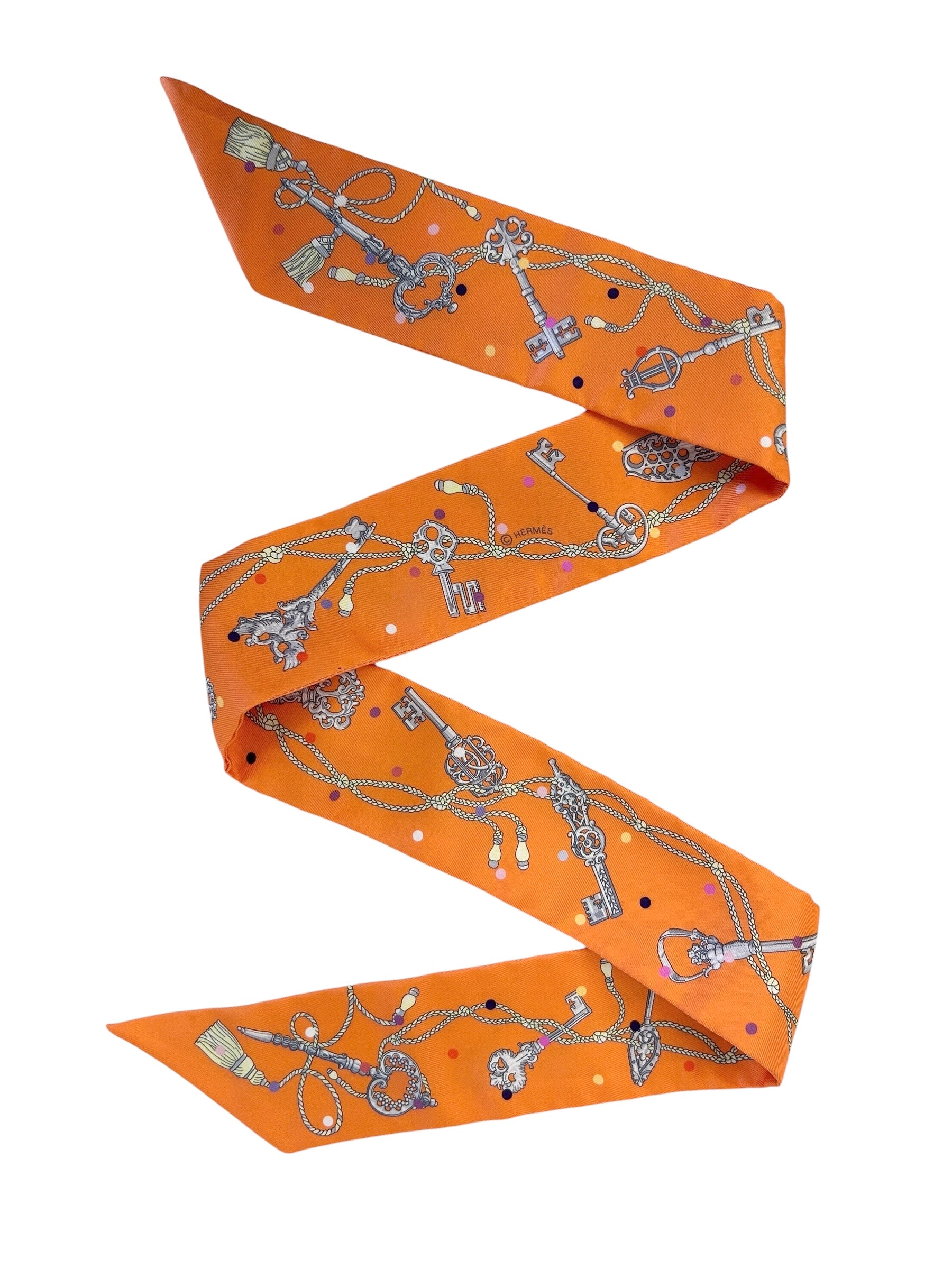 “Les Cles a Pois” Silk Twilly