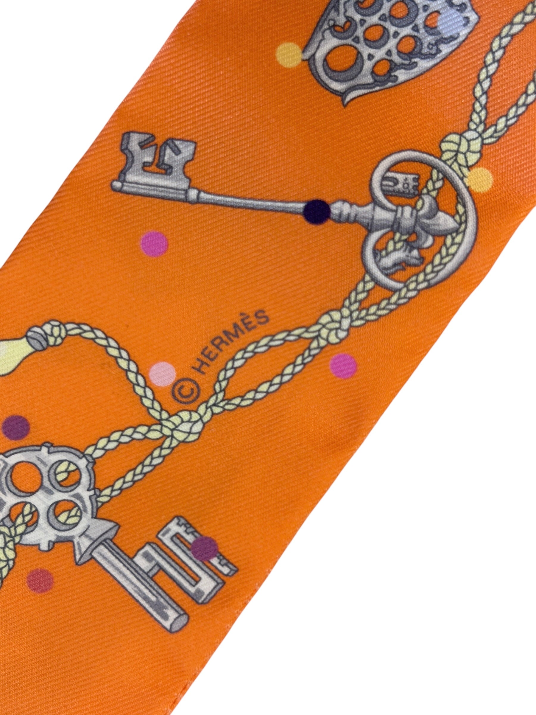 “Les Cles a Pois” Silk Twilly