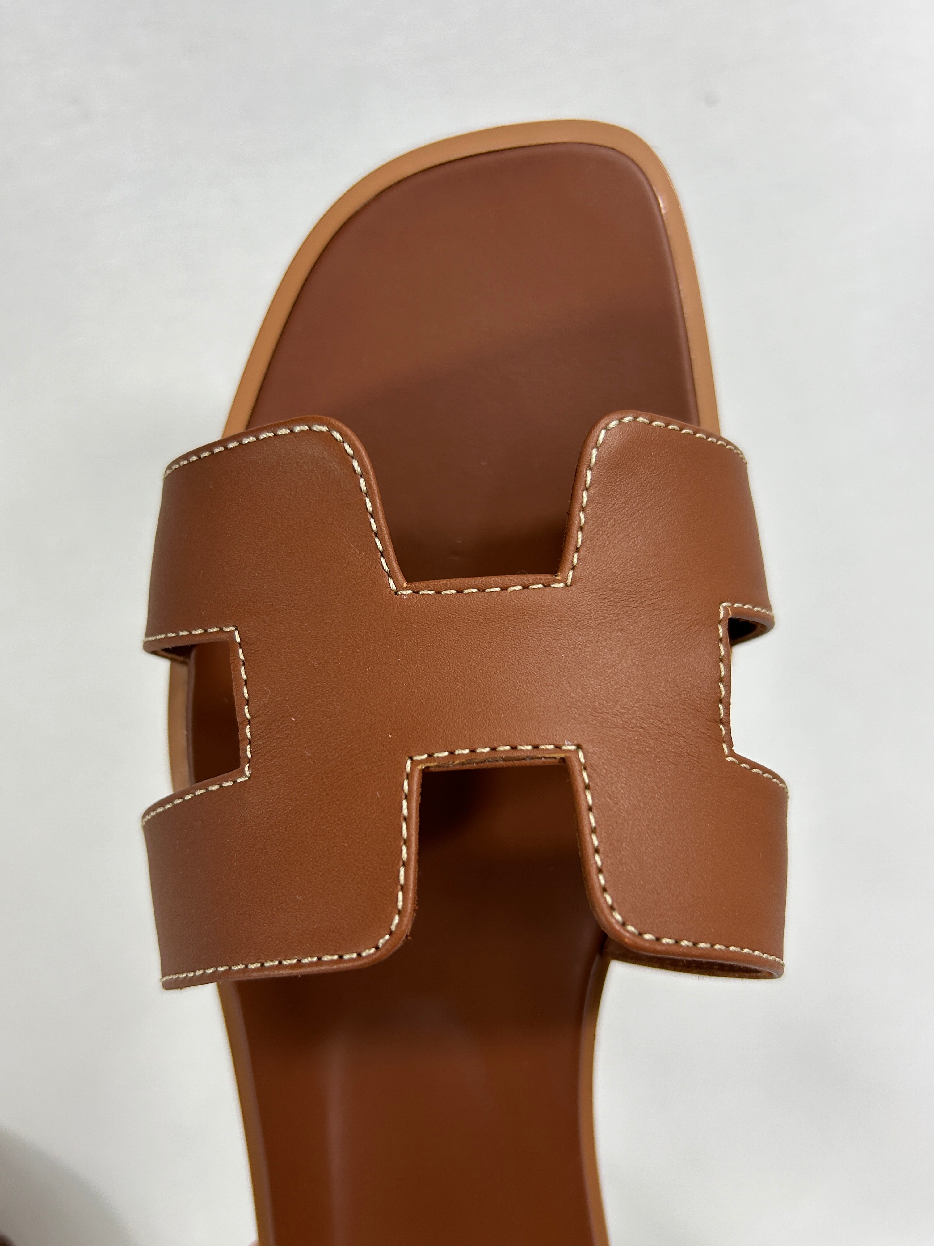 Gold Swift Leather Oran Sandals