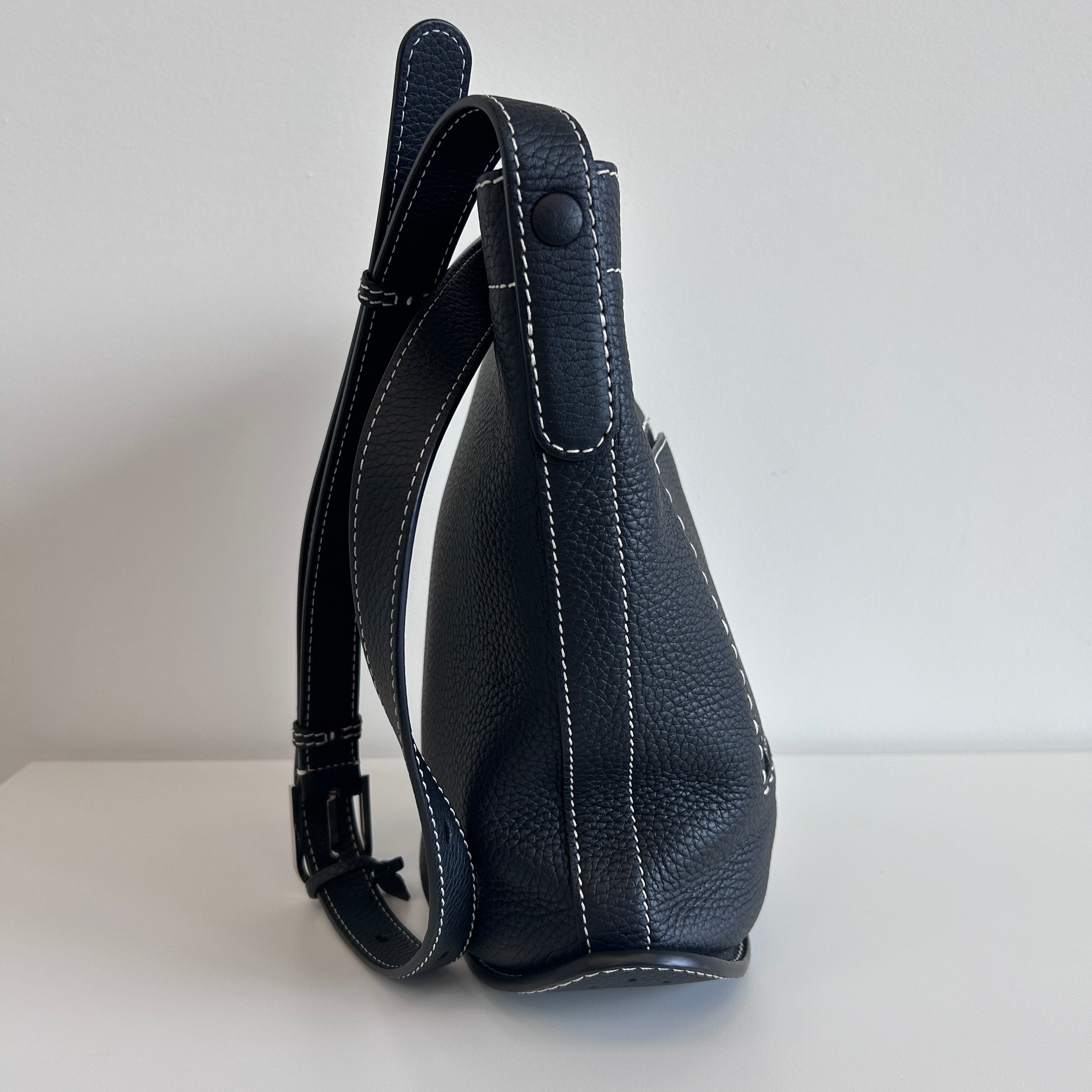 Black Pin Daily Taurillon Soft Surprique Messenger Bag w/SHW