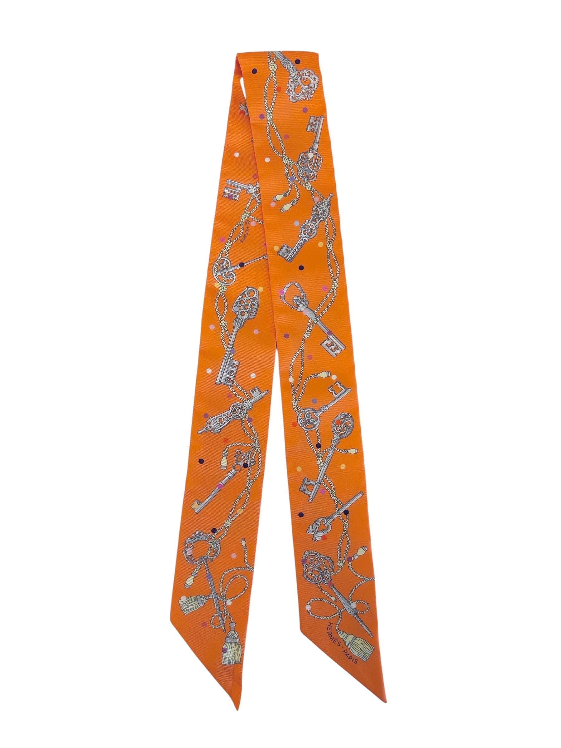 “Les Cles a Pois” Silk Twilly